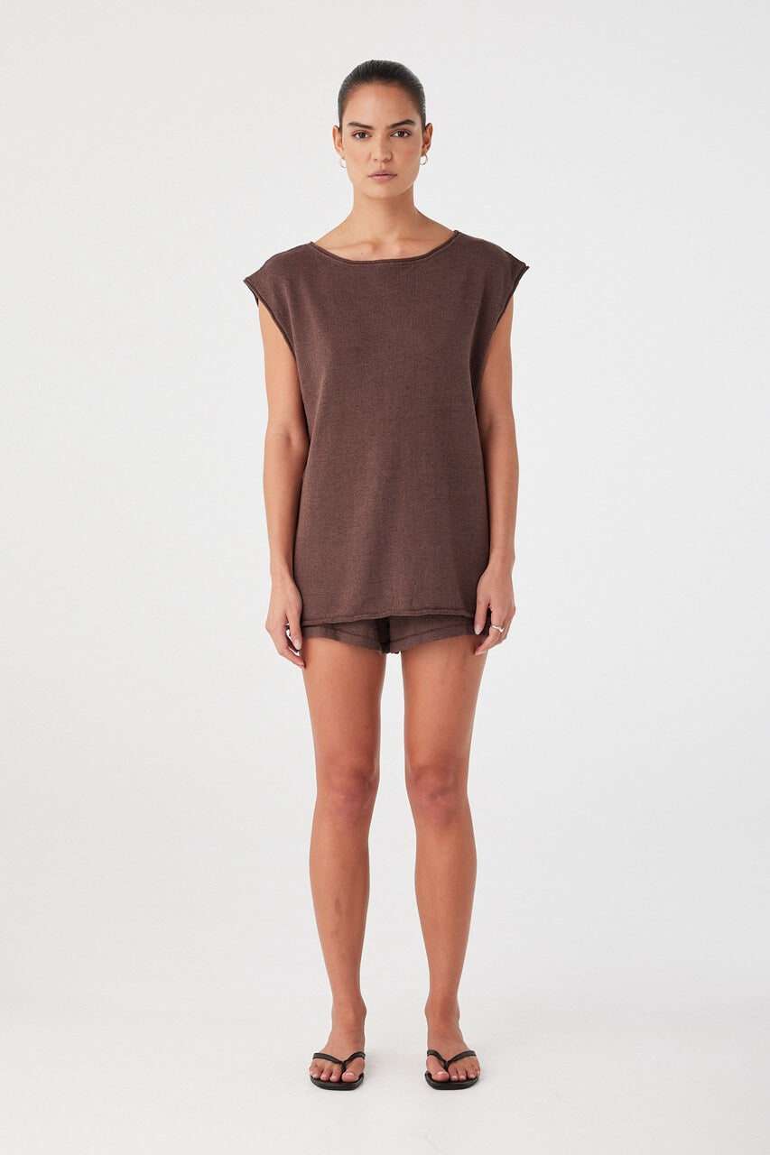 Poppy Tie Side Top - Espresso