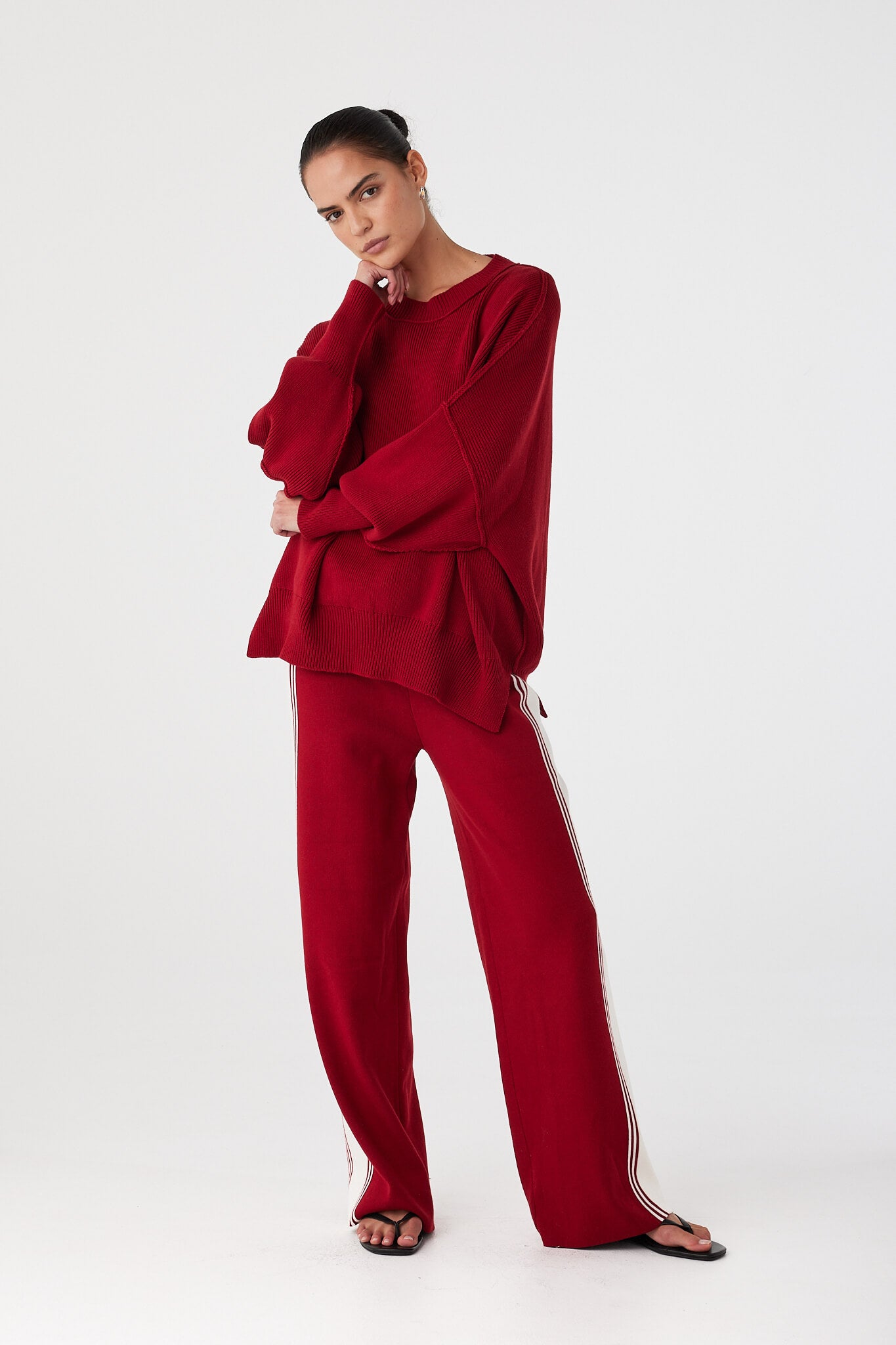 Harper Knit Sweater - Wine