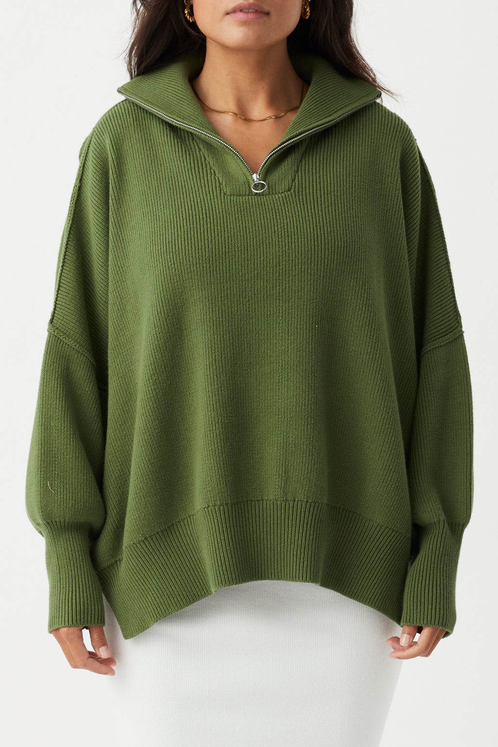 London Zip Sweater - Caper