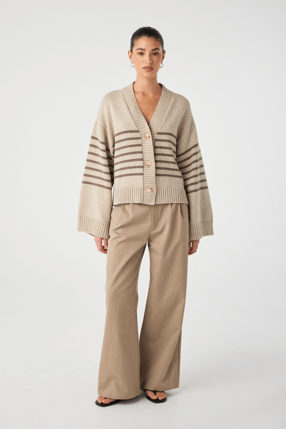 Aiko Cardigan - Sand Marle & Cacao