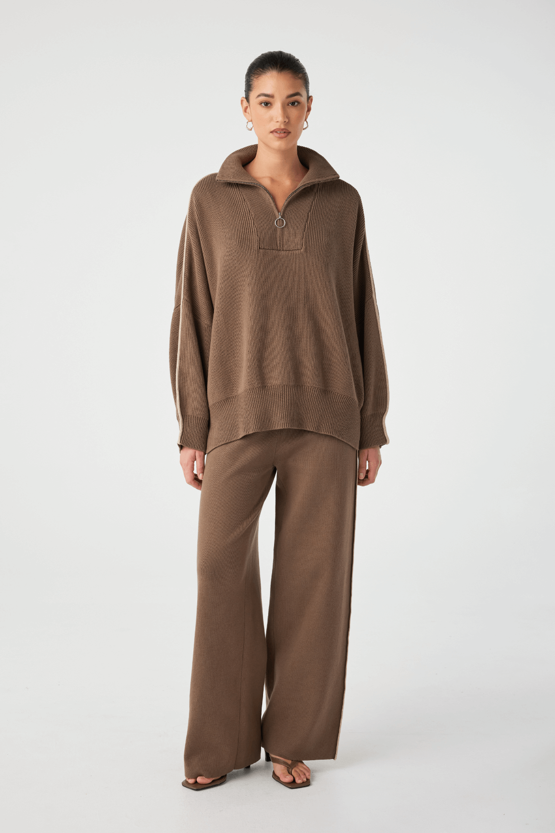 Milan Zip Sweater - Cacao
