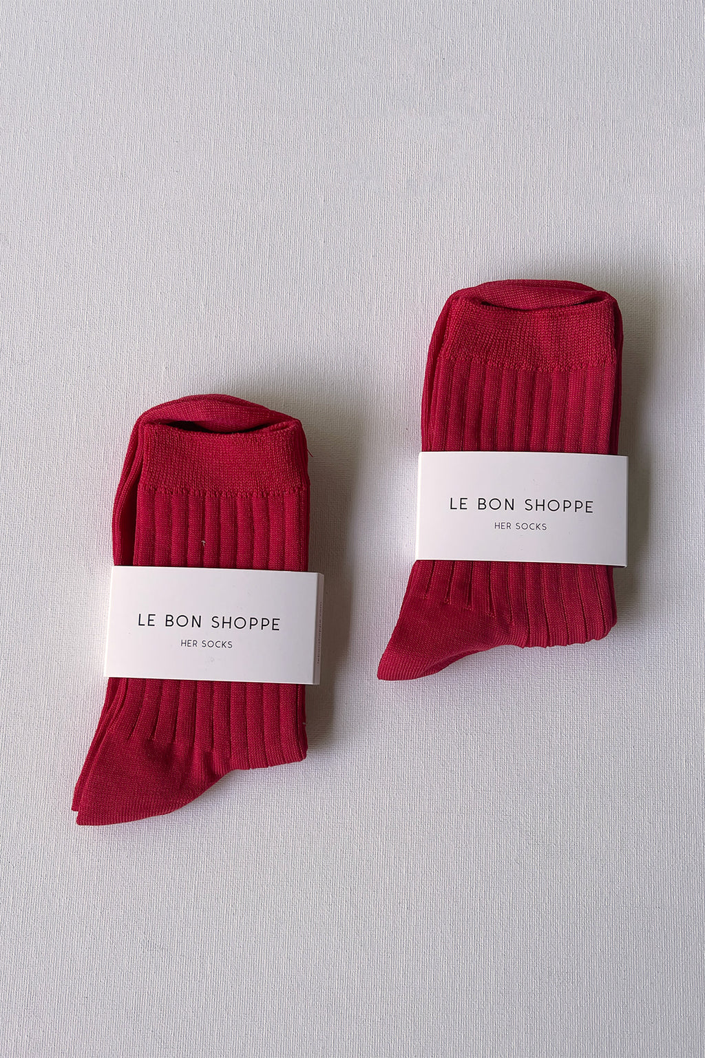 Le Bon Shoppe Her Cotton Rib Socks - Red