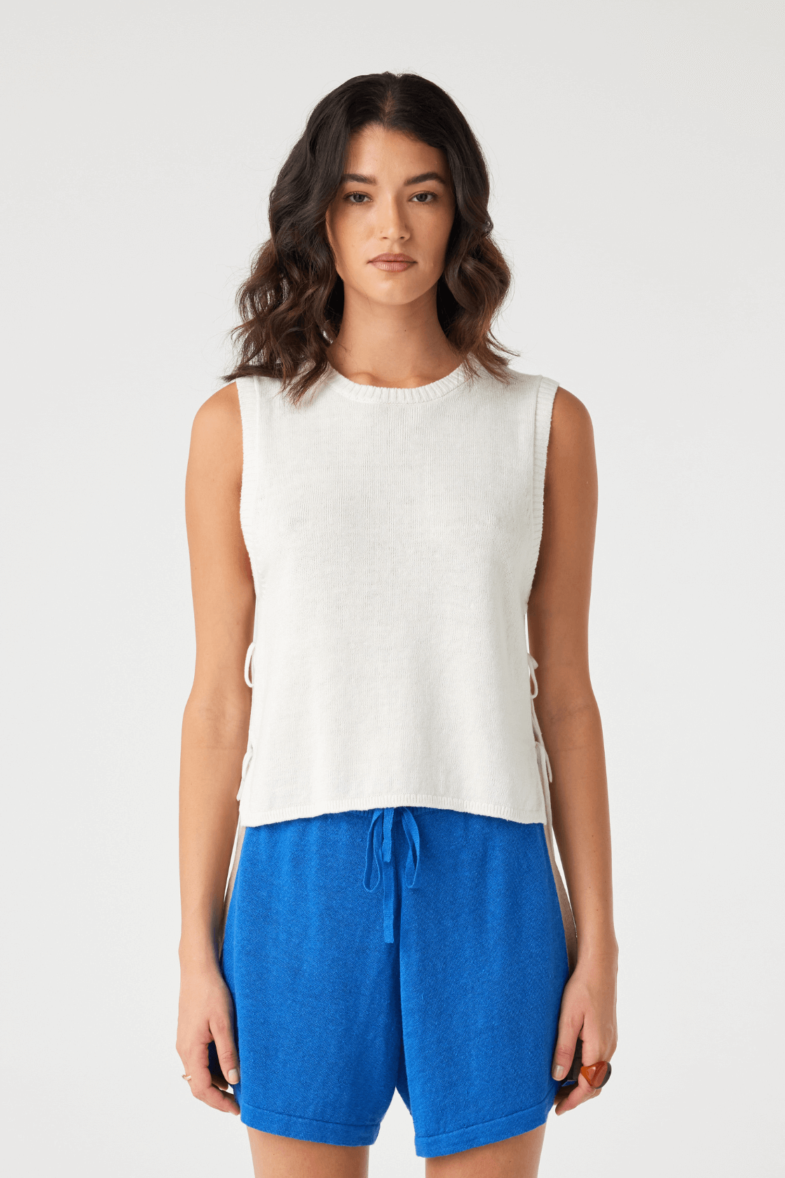 Poppy Cotton Linen Tank - Cream