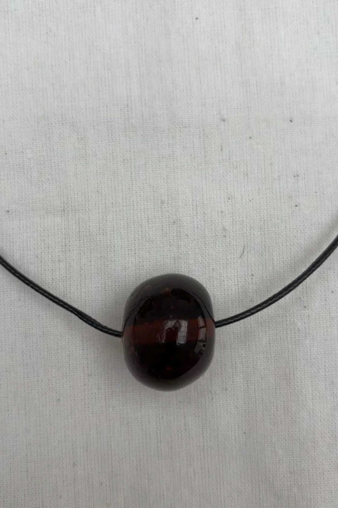 Nuri Studios - Clear Brown Glass Sphere Necklace