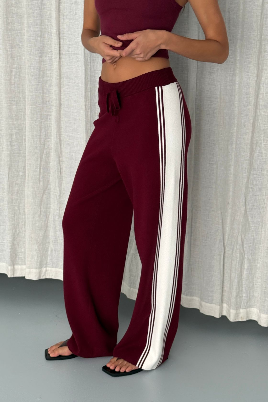 Emery Pant - Merlot & Cream