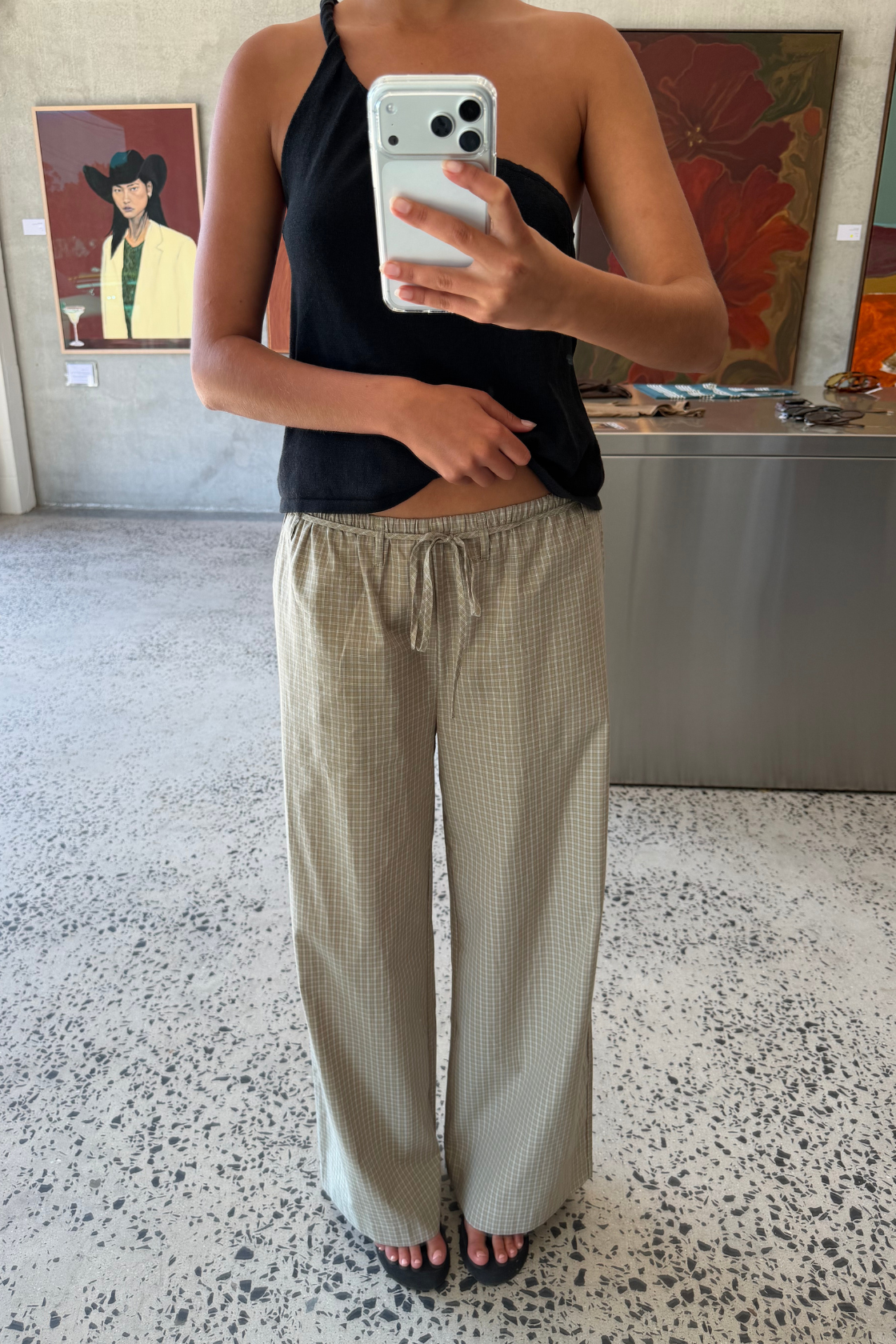 Sia Pant - Taupe Check