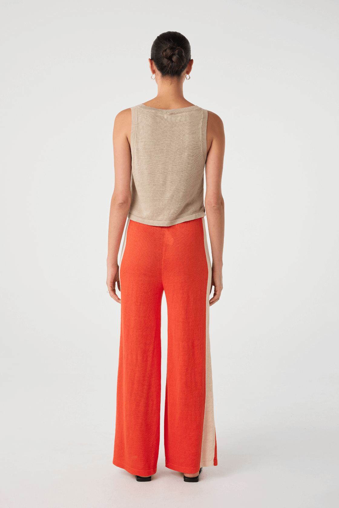 Larri Linen Knit Pant - Hibiscus & Sand