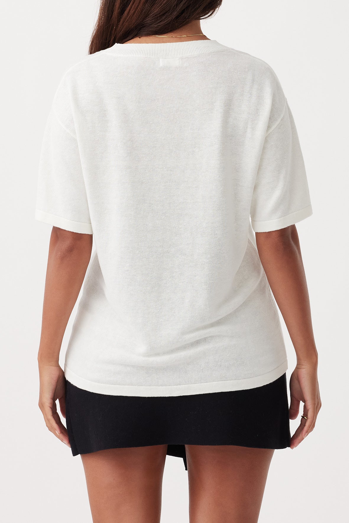 Hugo Linen Knit T-Shirt - Cream