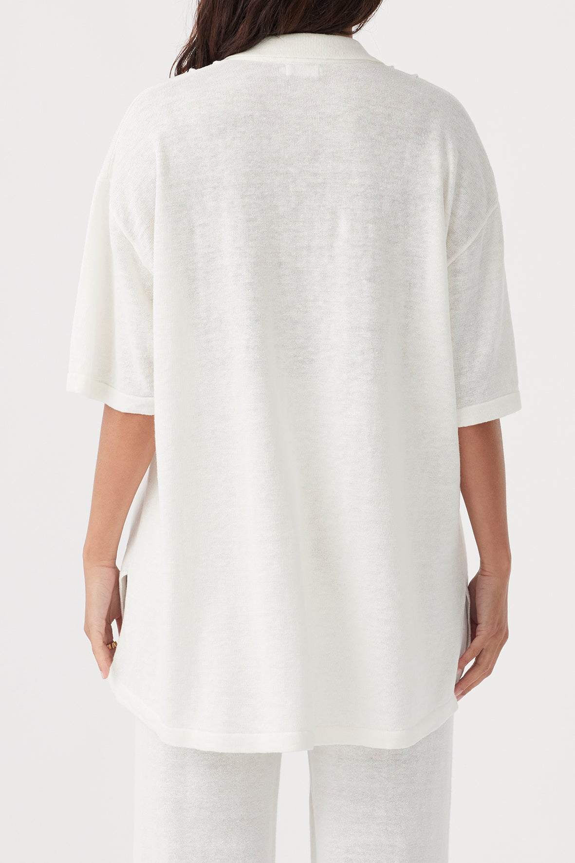 Darcy Linen Knit Shirt - Cream