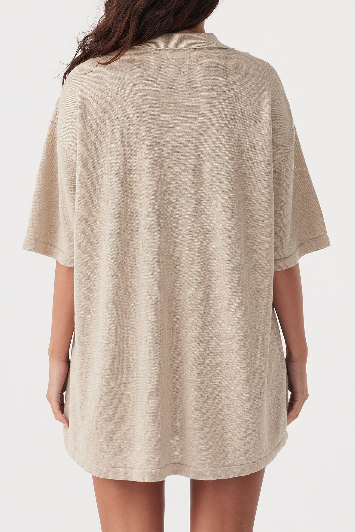 Darcy Linen Knit Shirt - Taupe