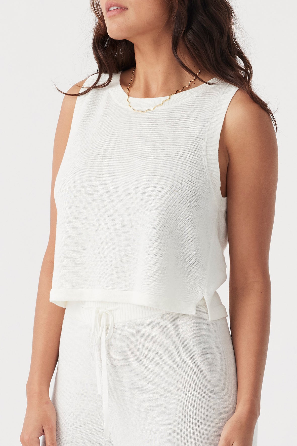 Hugo Linen Knit Tank - Cream