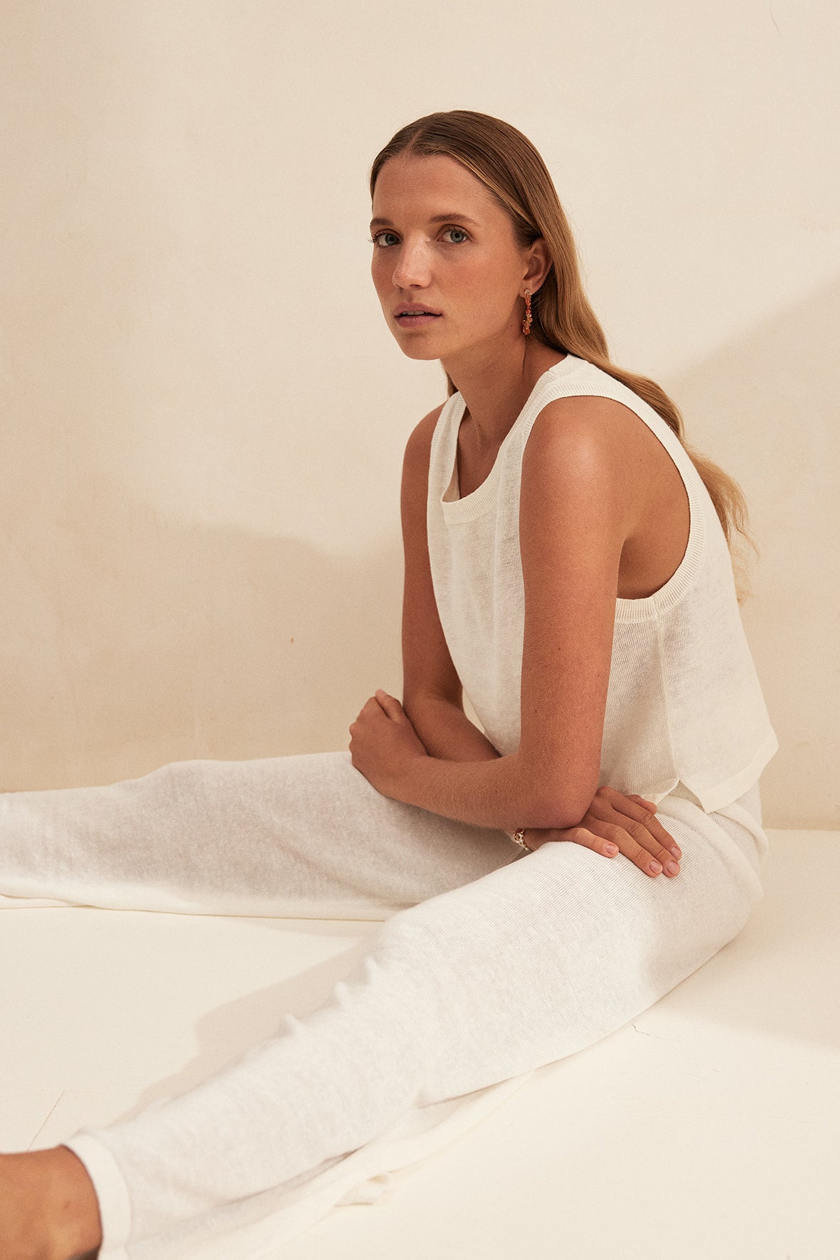 Hugo Linen Knit Tank - Cream
