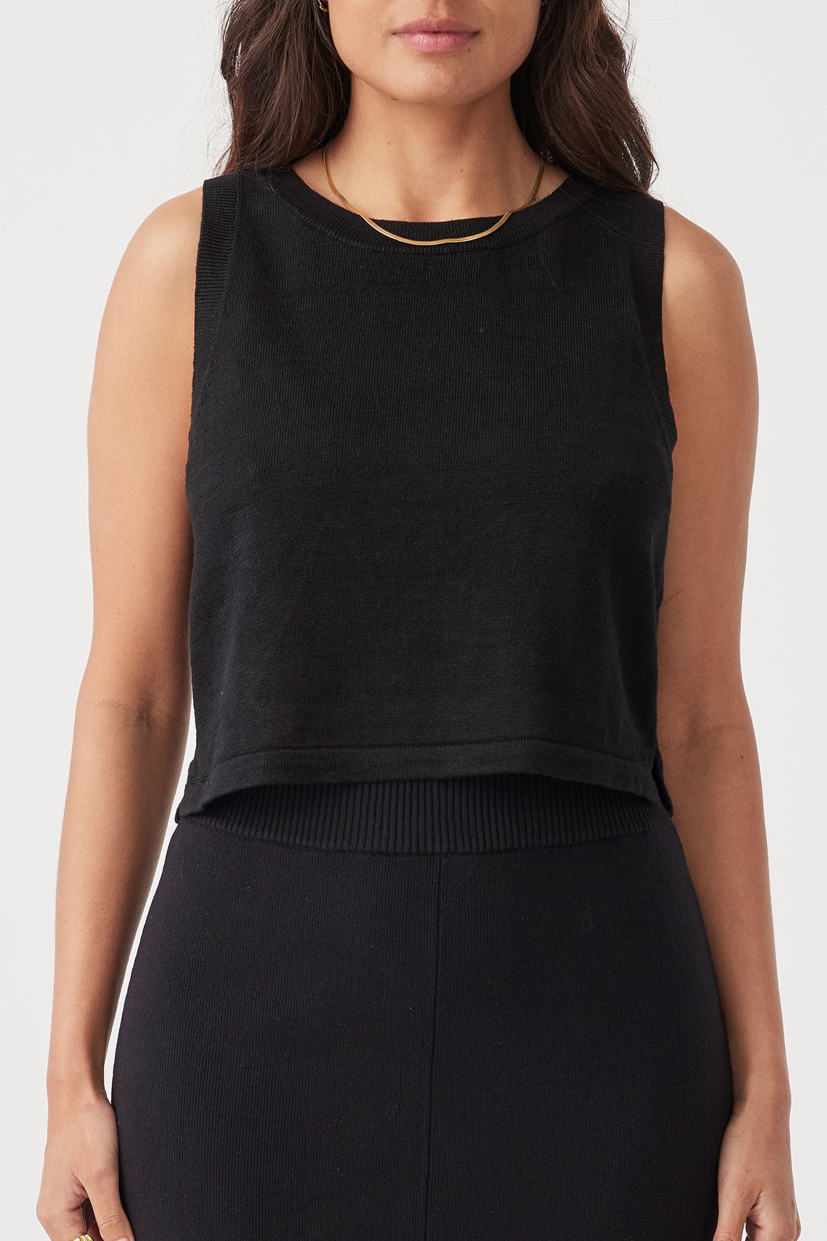 Hugo Linen Knit Tank - Black