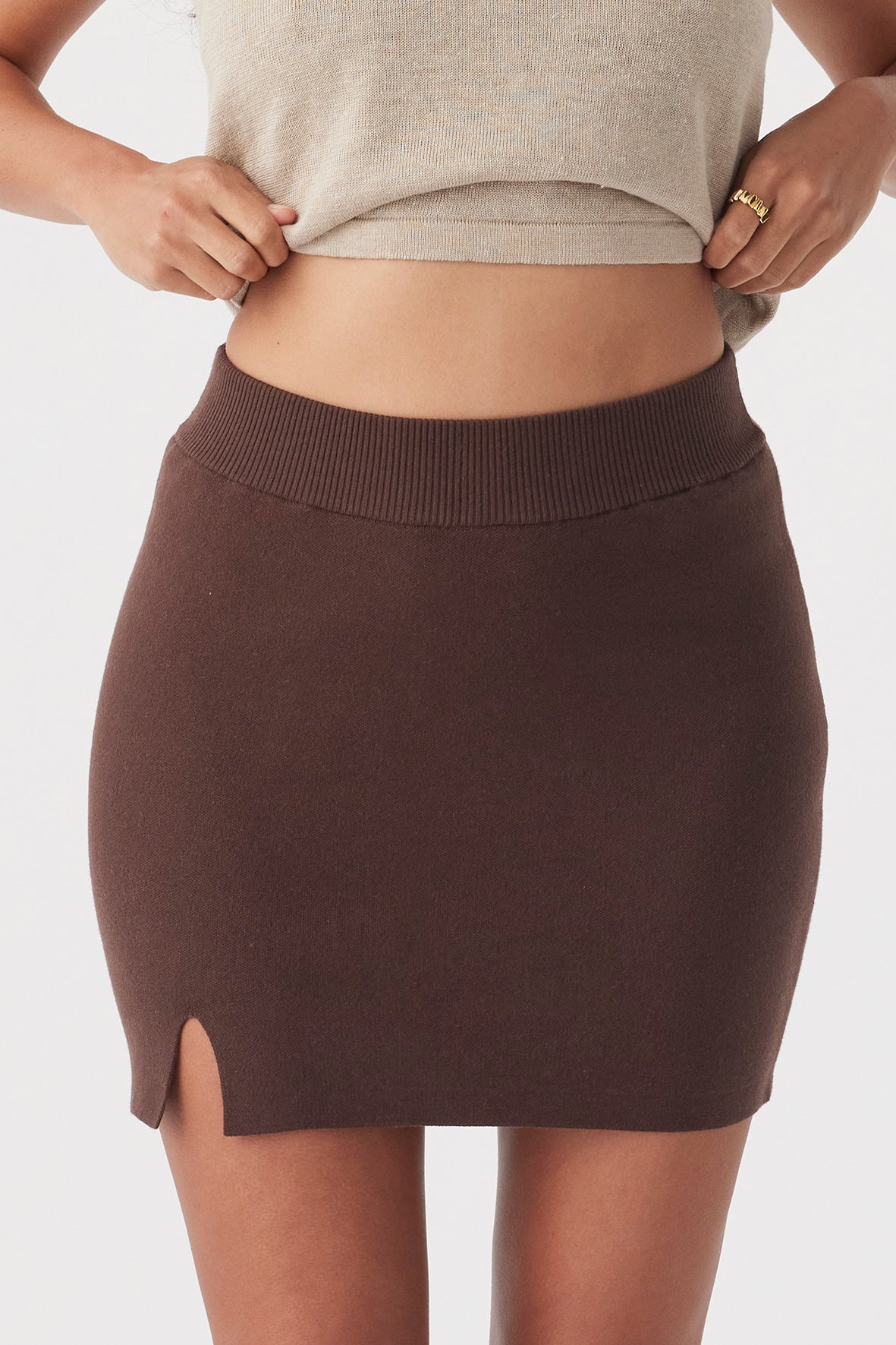 Duke Organic Cotton Mini Skirt - Chocolate