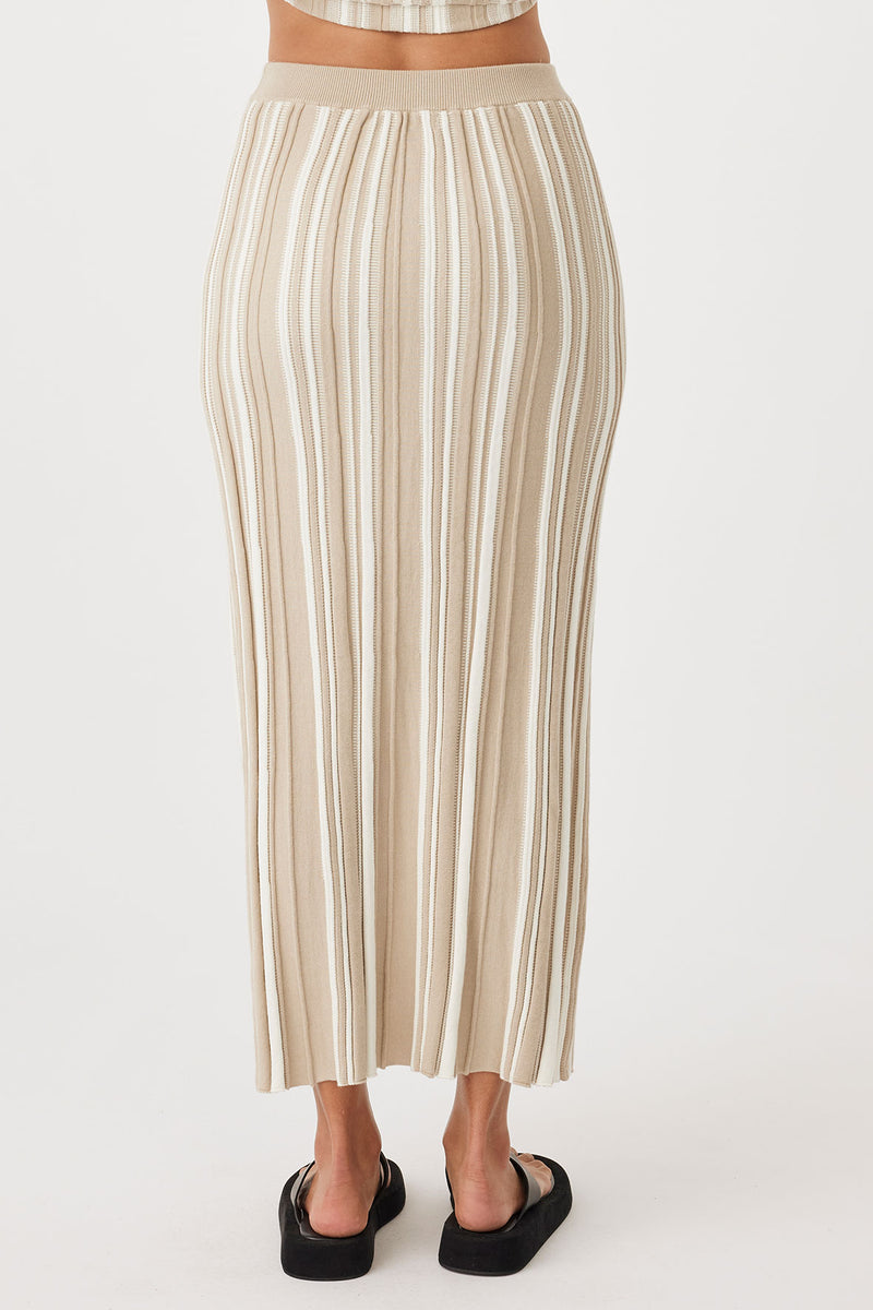 Odessa Skirt - Taupe & Cream