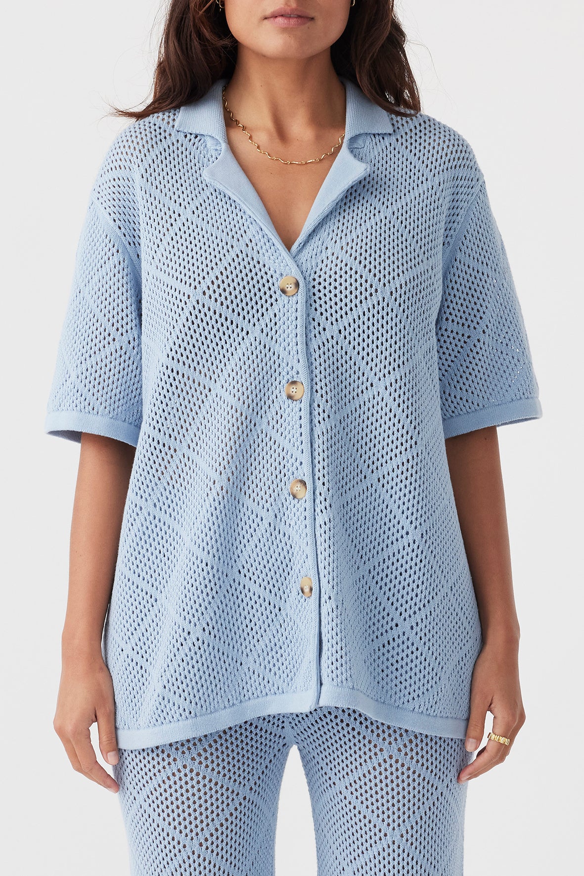 Ezra Organic Cotton Shirt - Sky