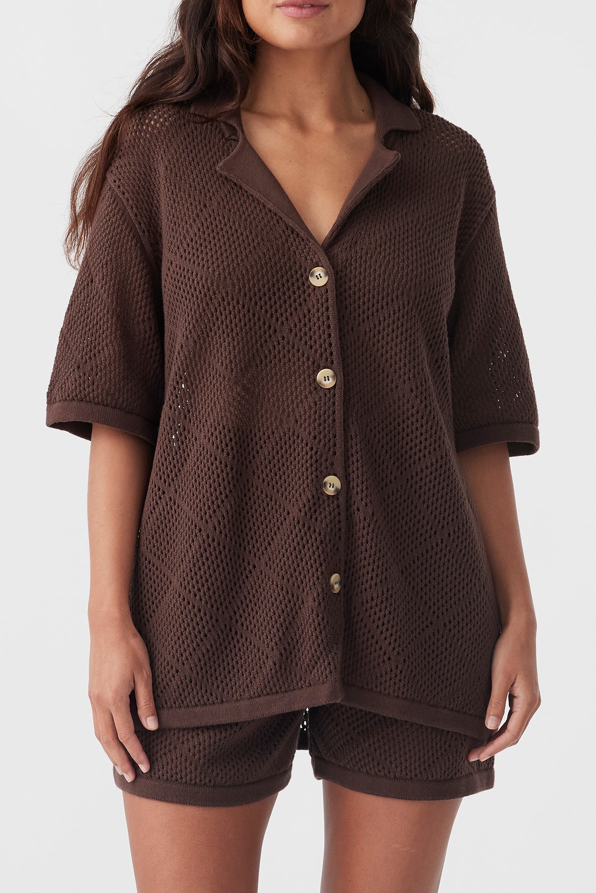 Ezra Organic Cotton Shirt - Chocolate