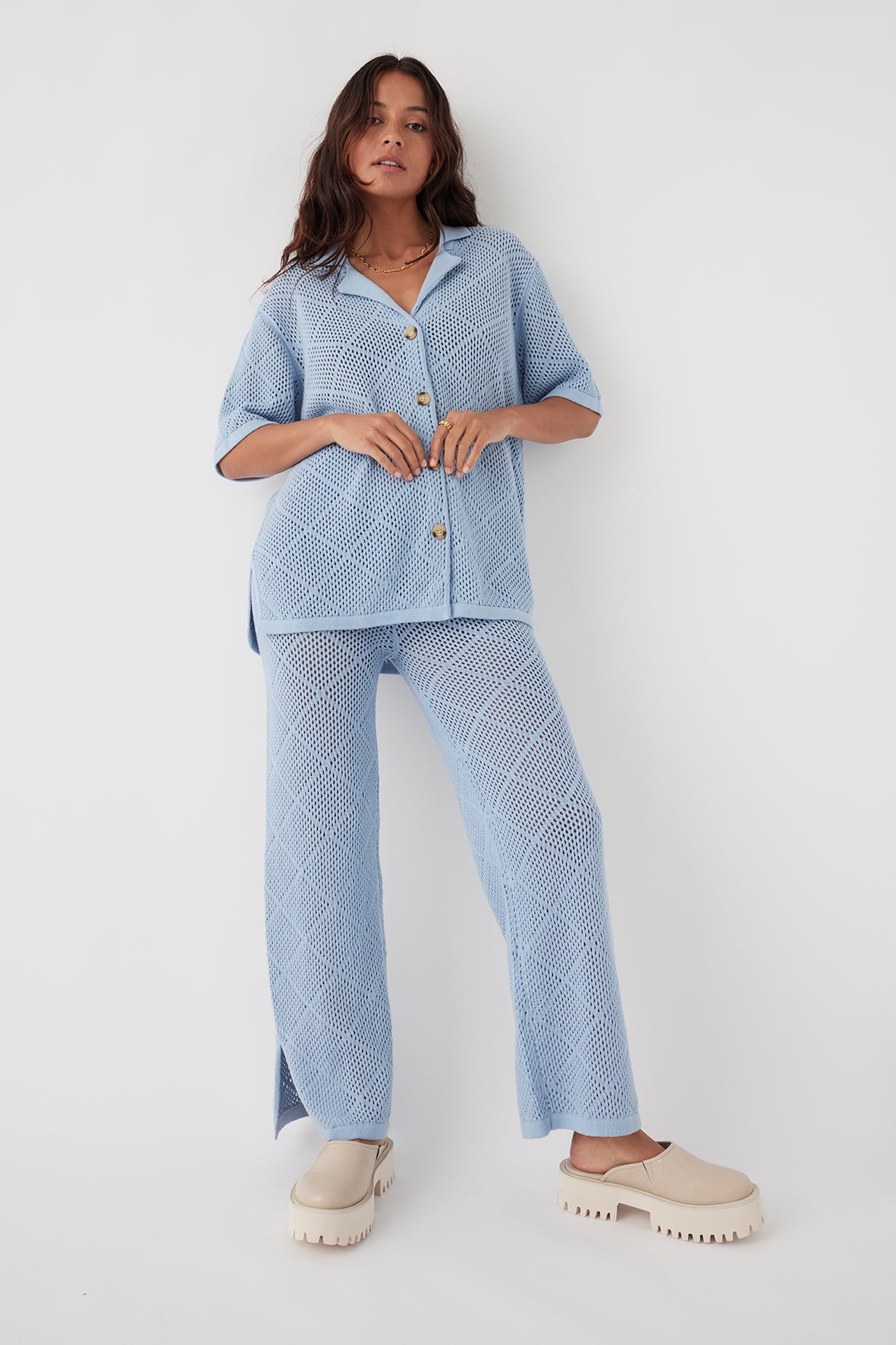 Ezra Organic Cotton Pant - Sky
