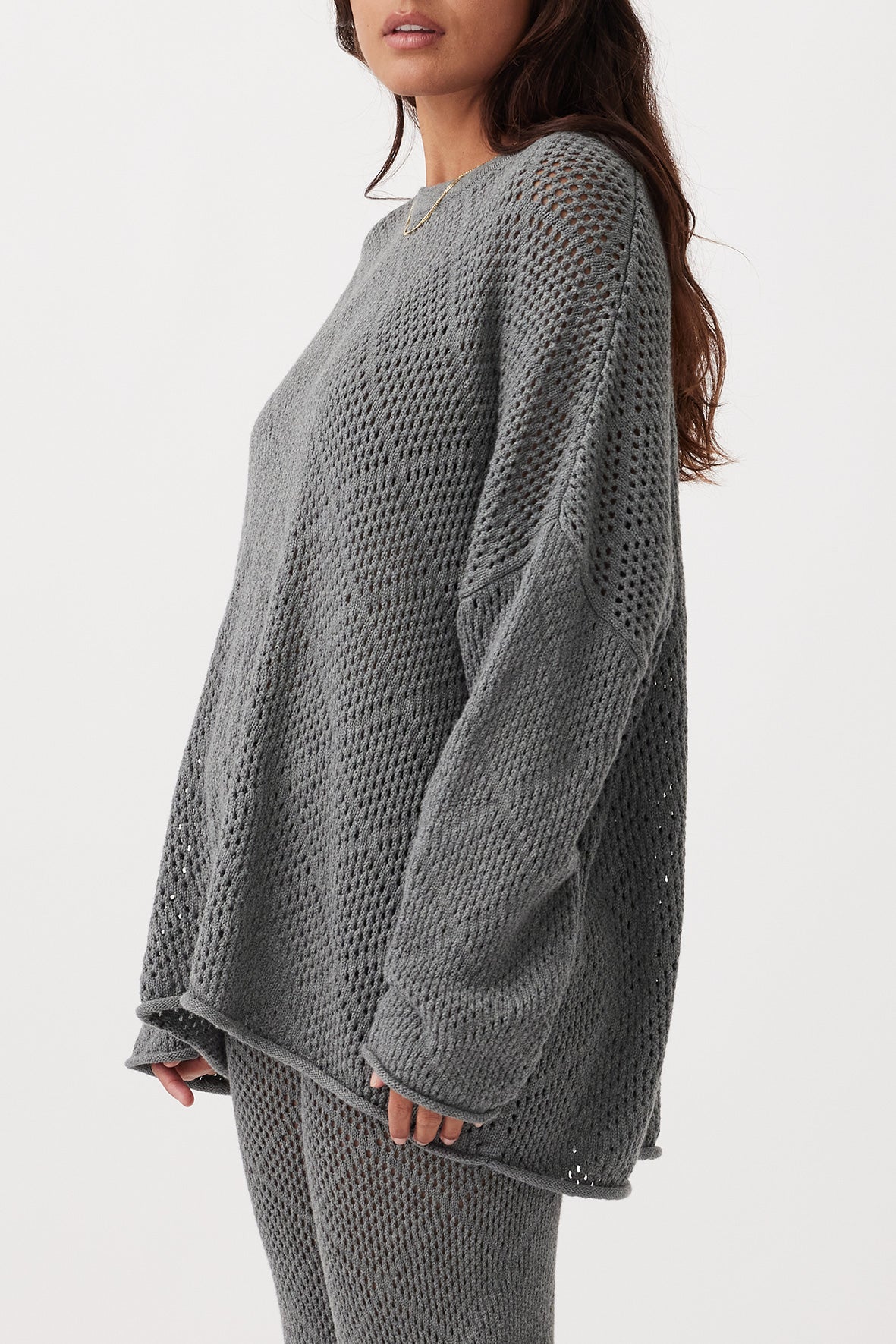 Ezra Organic Cotton Sweater - Dark Grey Marle