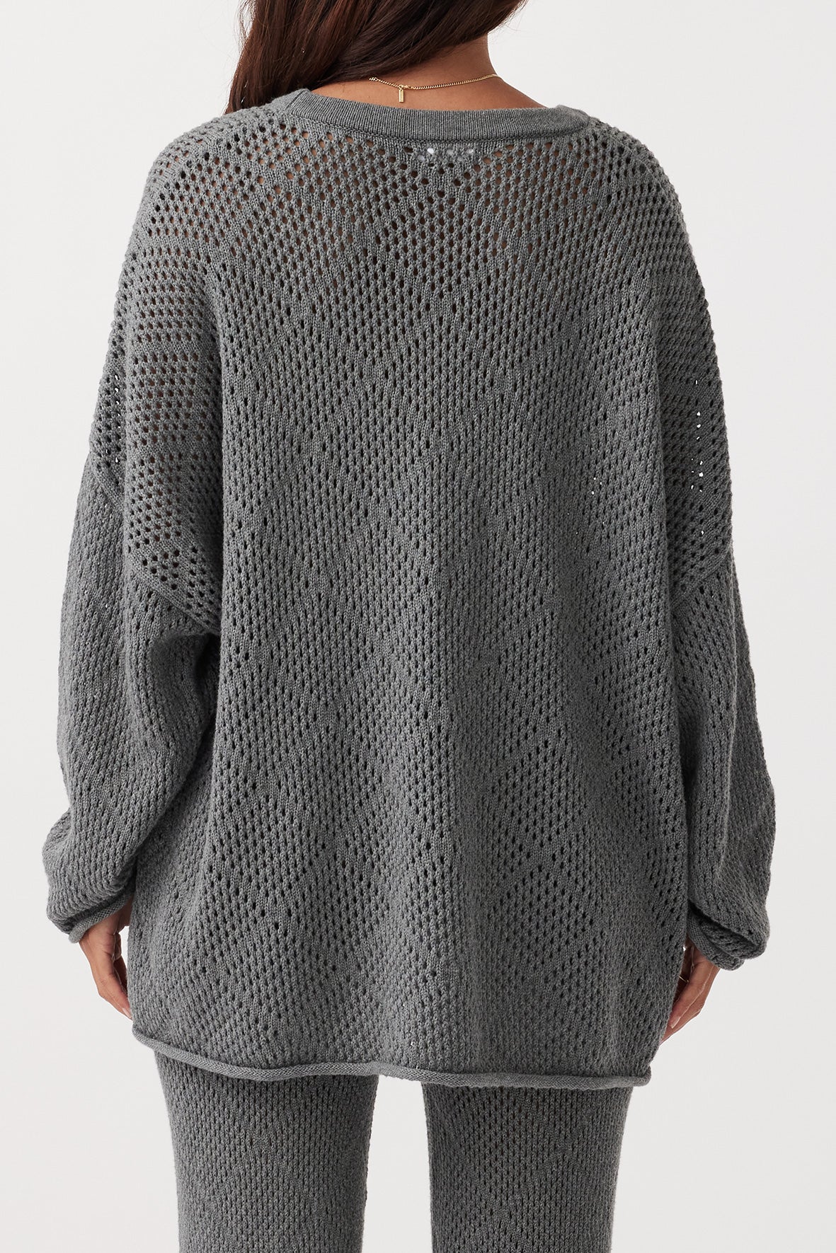Ezra Organic Cotton Sweater - Dark Grey Marle