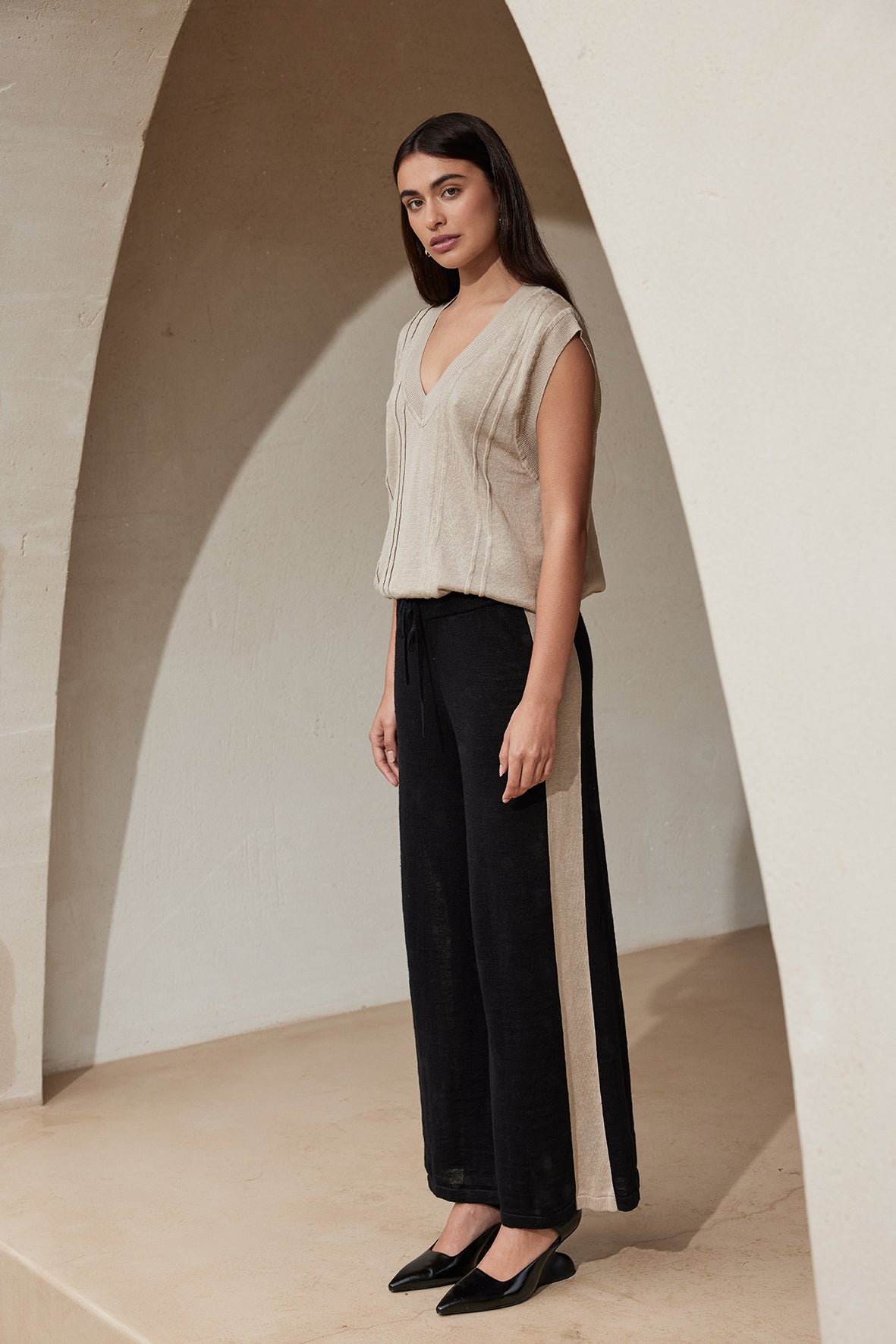 Larri Pant - Black & Taupe