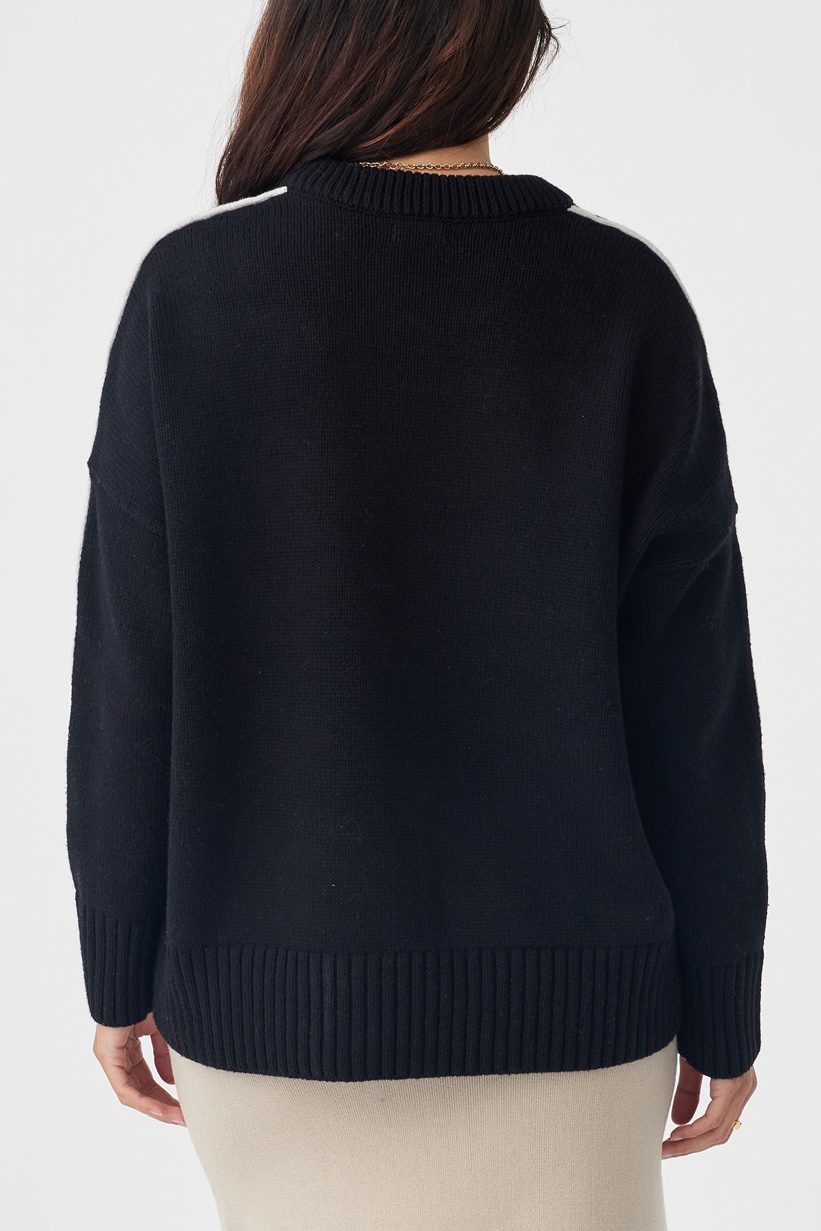 Sora Classic Fit Organic Cotton Sweater - Black