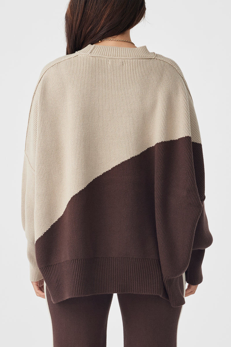 Neo Sweater - Chocolate & Taupe