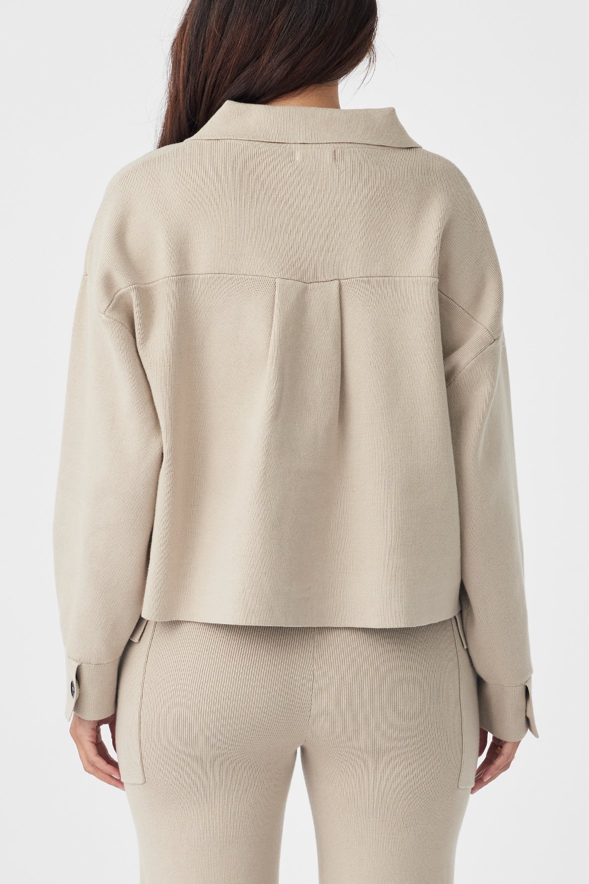 Ace Cropped Organic Knit Shirt - Taupe