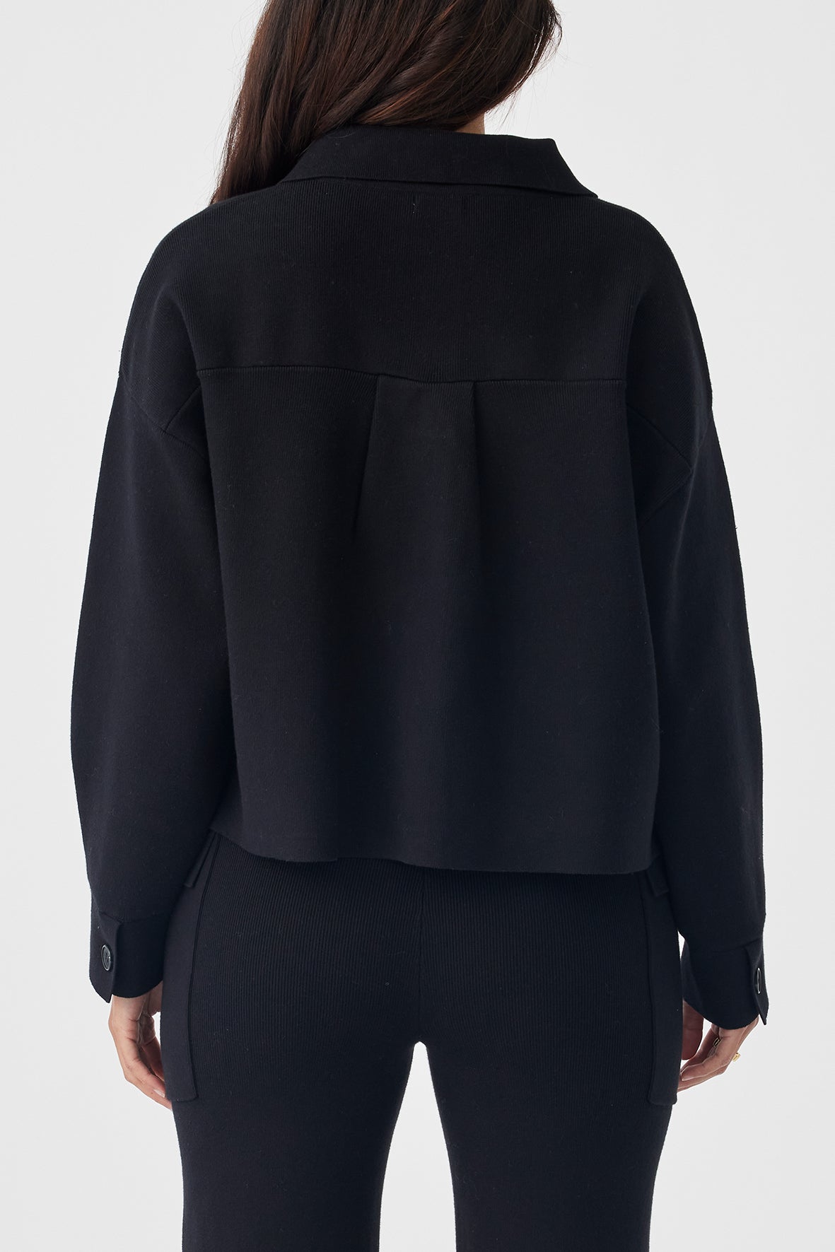 Ace Cropped Organic Knit Shirt - Black