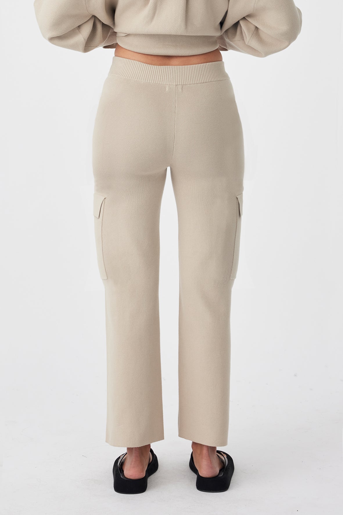 Ace High-Rise Organic Knit Pant - Taupe