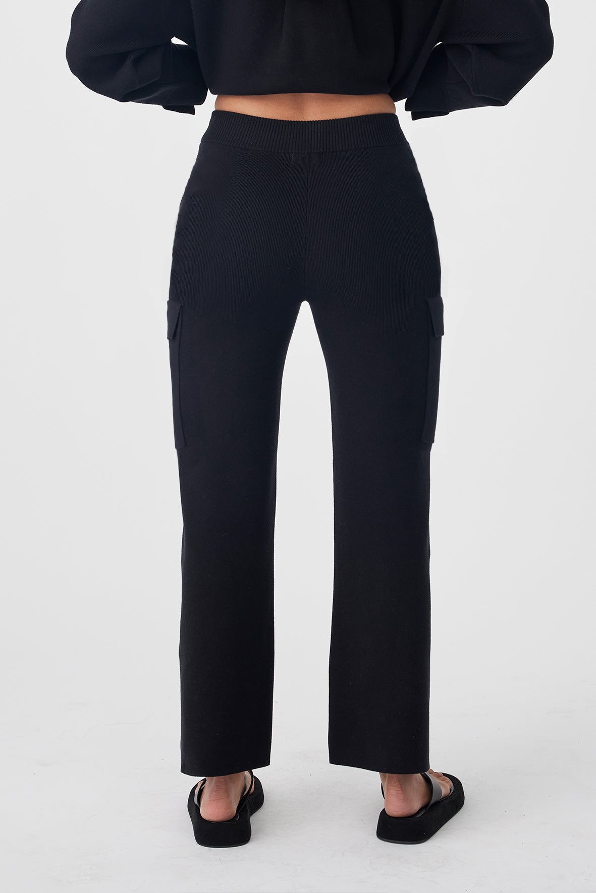 Ace High-Rise Organic Knit Pant - Black