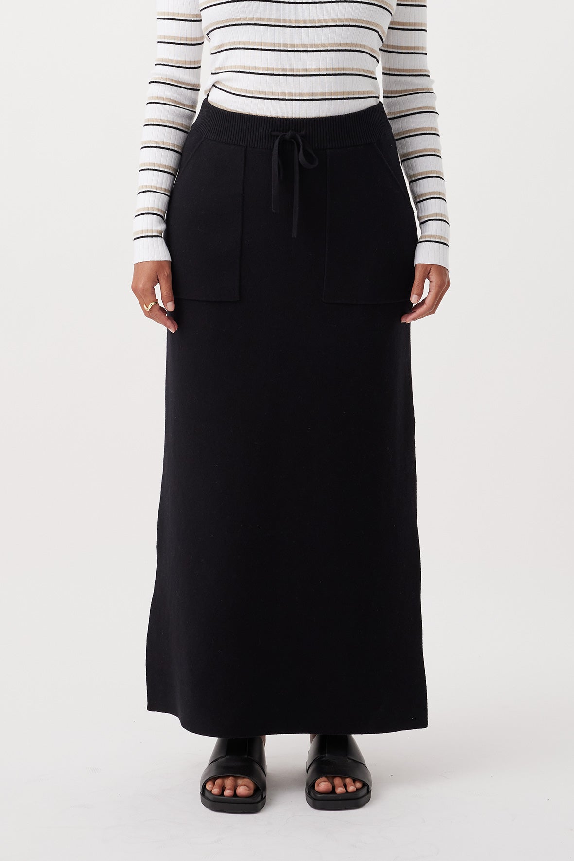 Lou Organic Cotton A-Line Skirt - Black