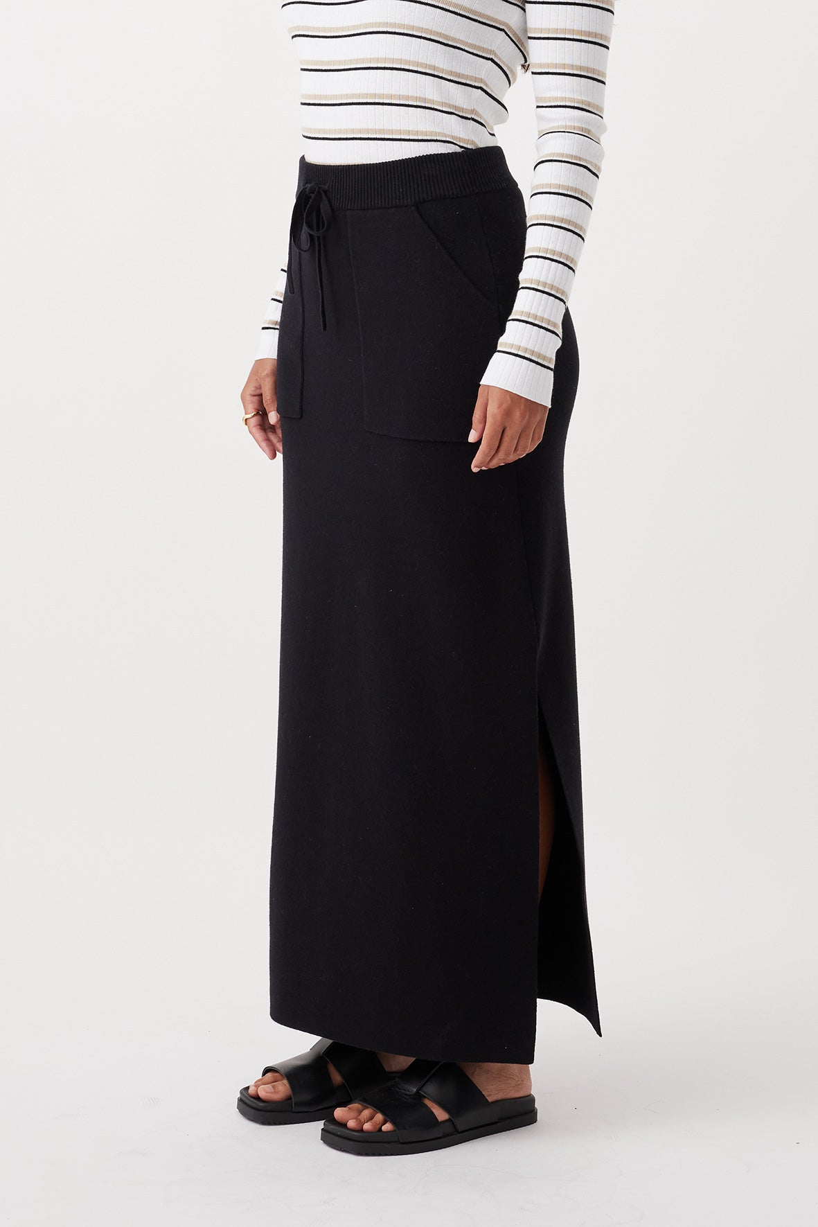 Lou Organic Cotton A-Line Skirt - Black