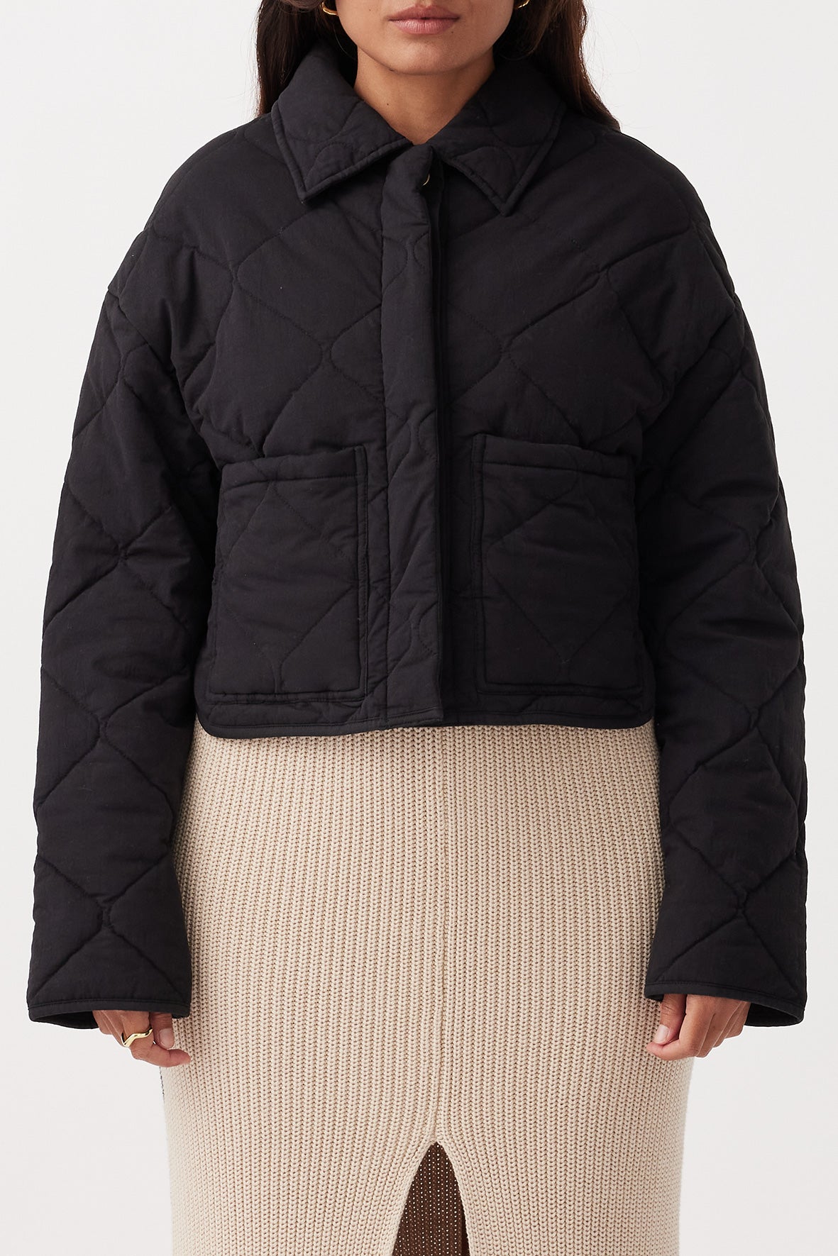 Oscar Quilted Cotton Jacket - Black