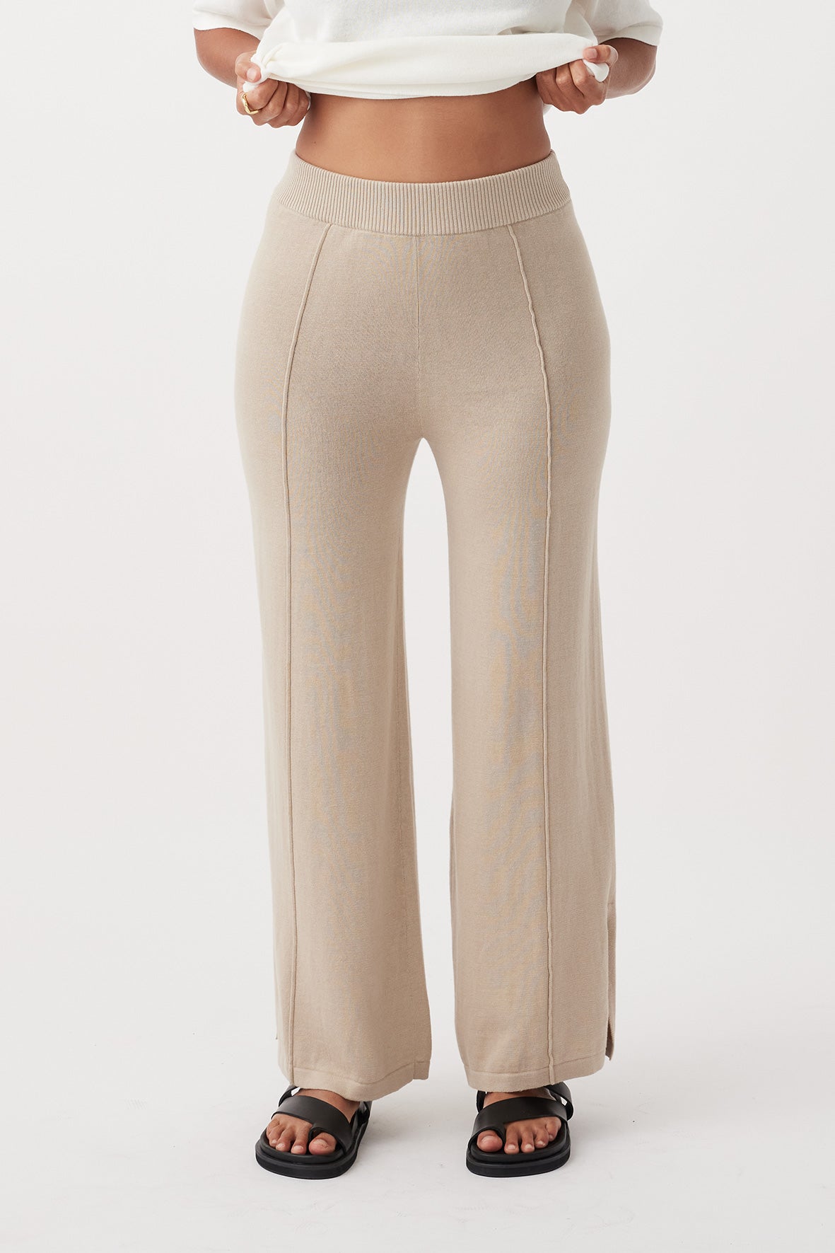 Ada Organic Cotton Linen Pant - Taupe