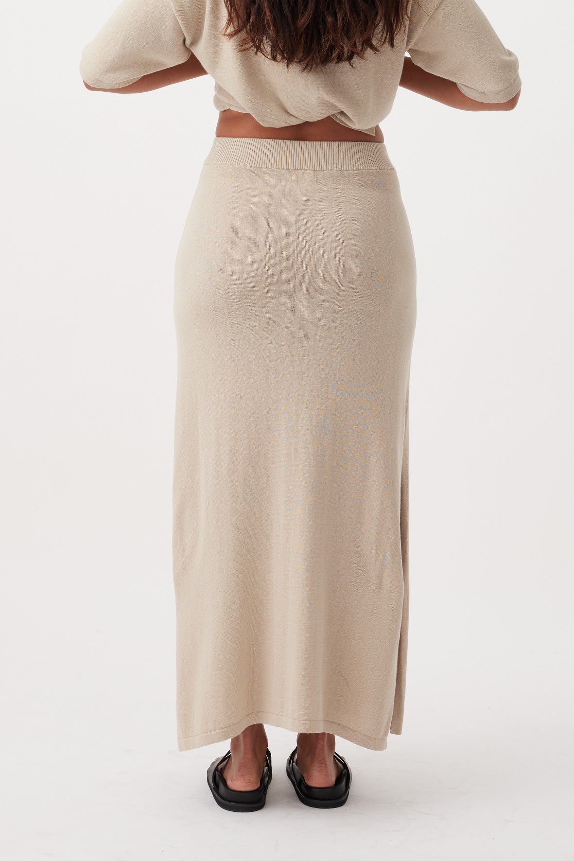 Quinn Organic Cotton-Linen Skirt - Taupe