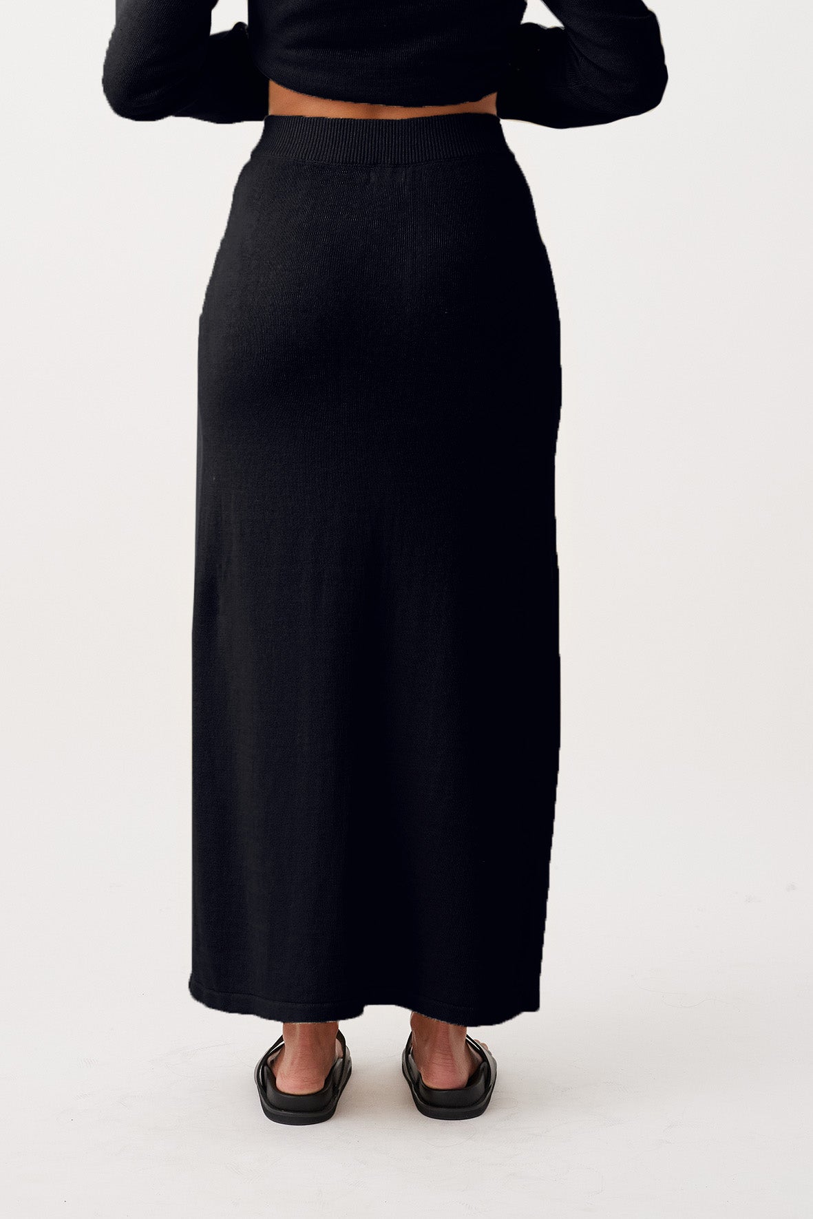 Poppy Organic Cotton-Linen Blend Skirt - Black