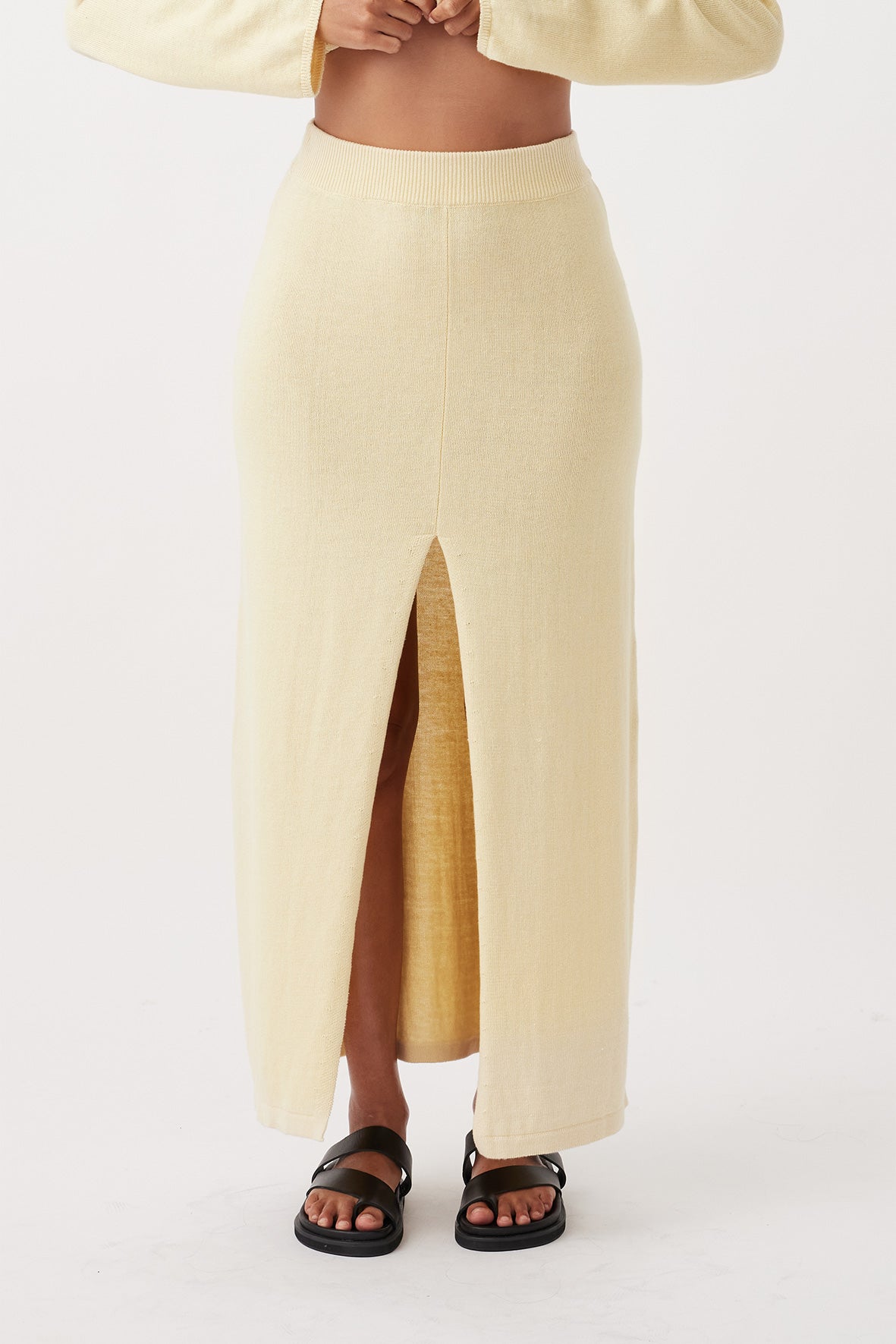 Poppy Organic Cotton-Linen Blend Skirt - Butter