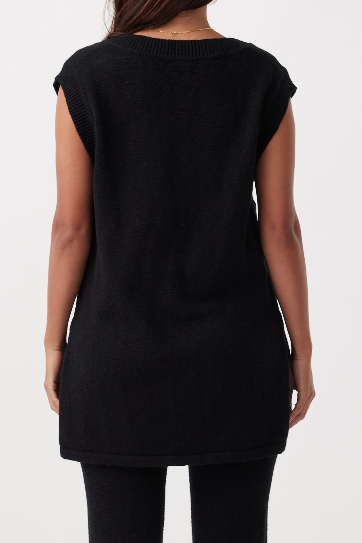 Emma Organic Cotton Vest - Black