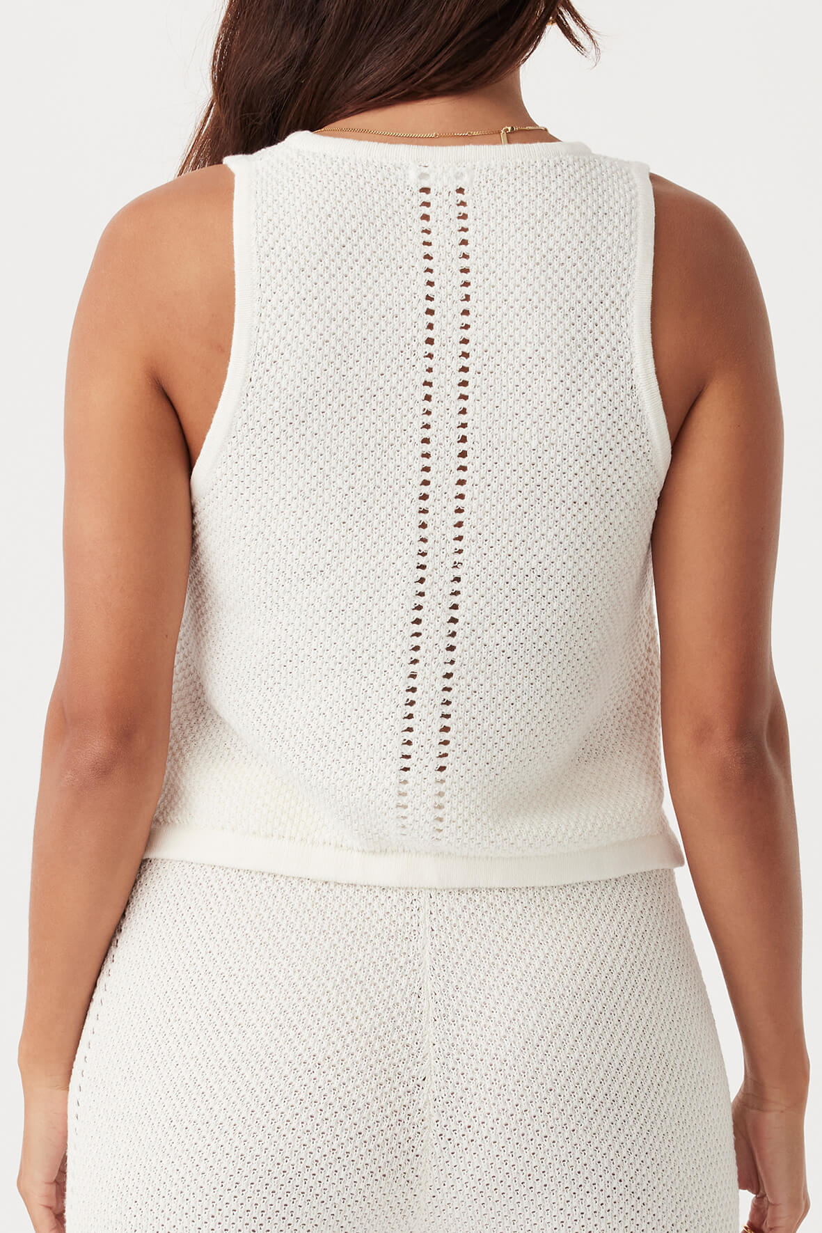 Sloane Cropped Organic Cotton Linen Tank - Cream
