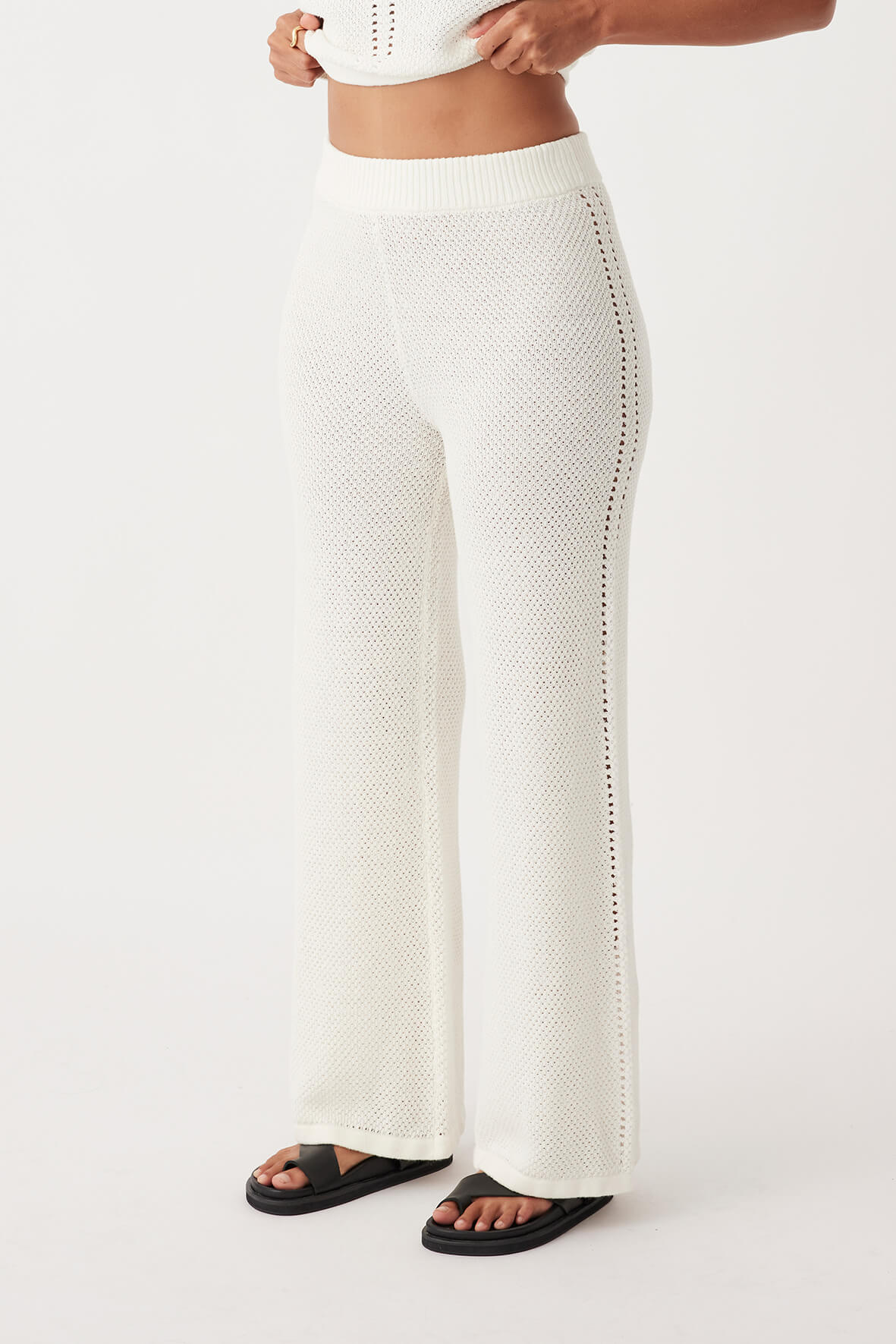 Sloane Organic Cotton Linen Wide-Leg Pant - Cream