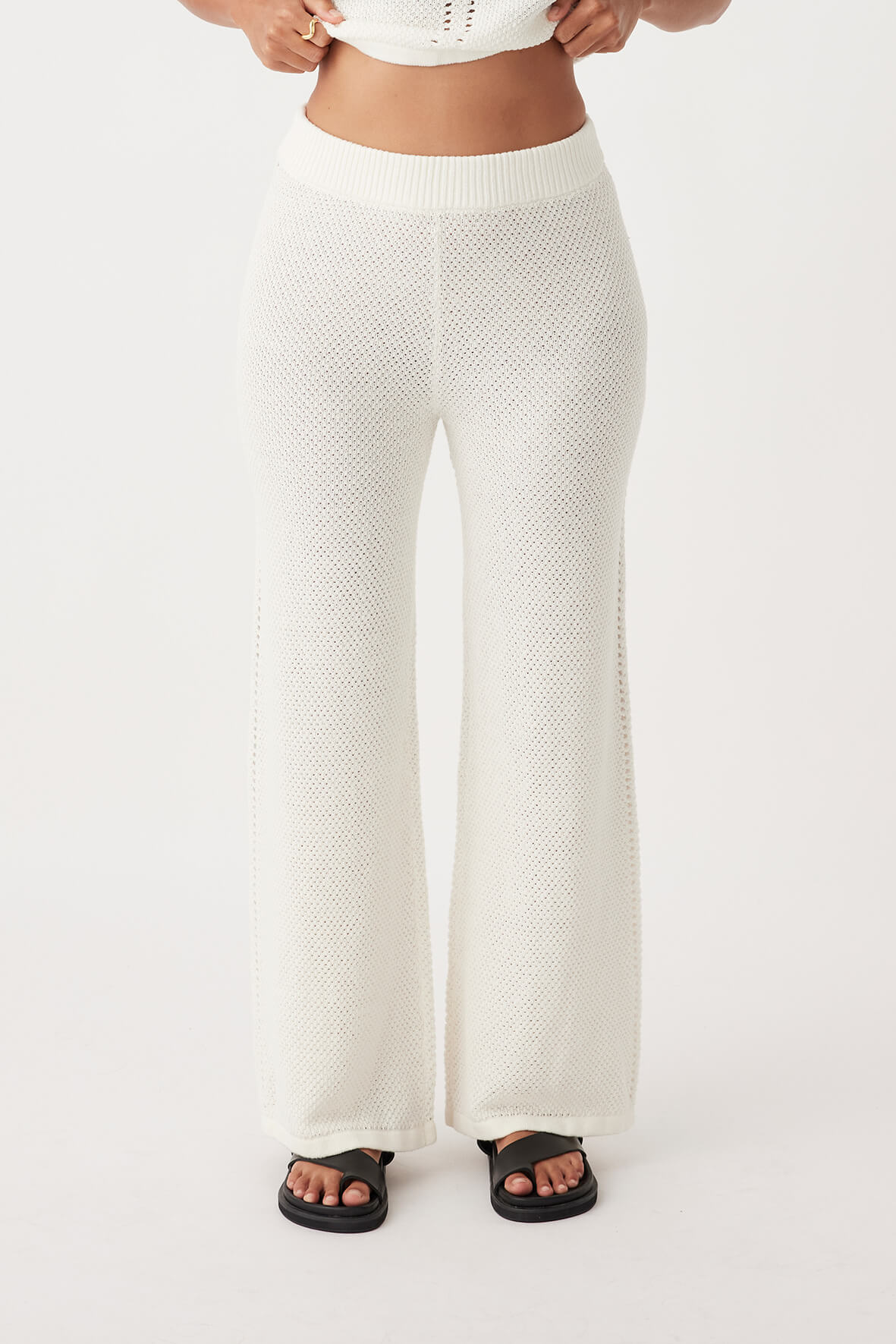 Sloane Organic Cotton Linen Wide-Leg Pant - Cream