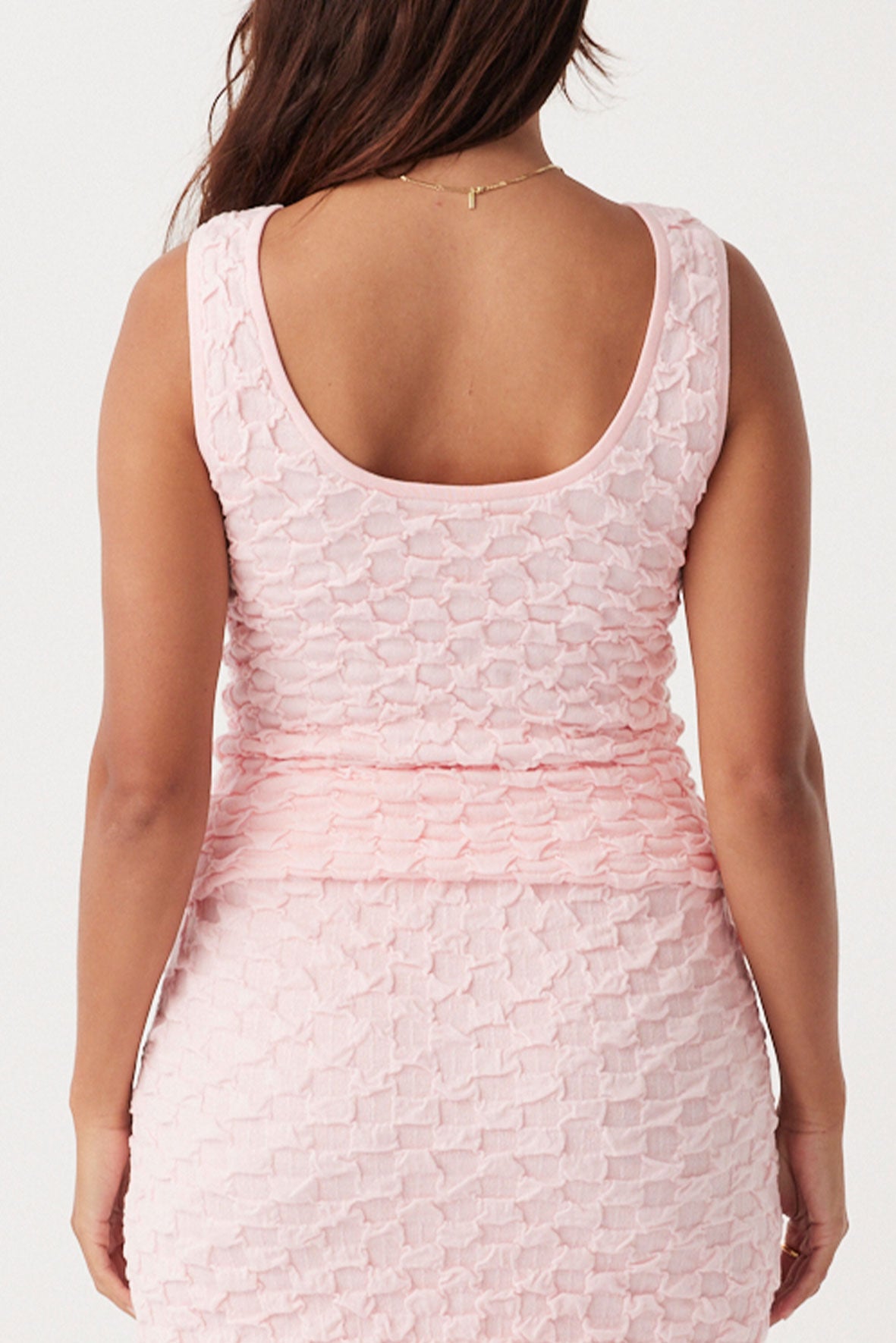 Mila Reversible Textured Tank - Soft Pink
