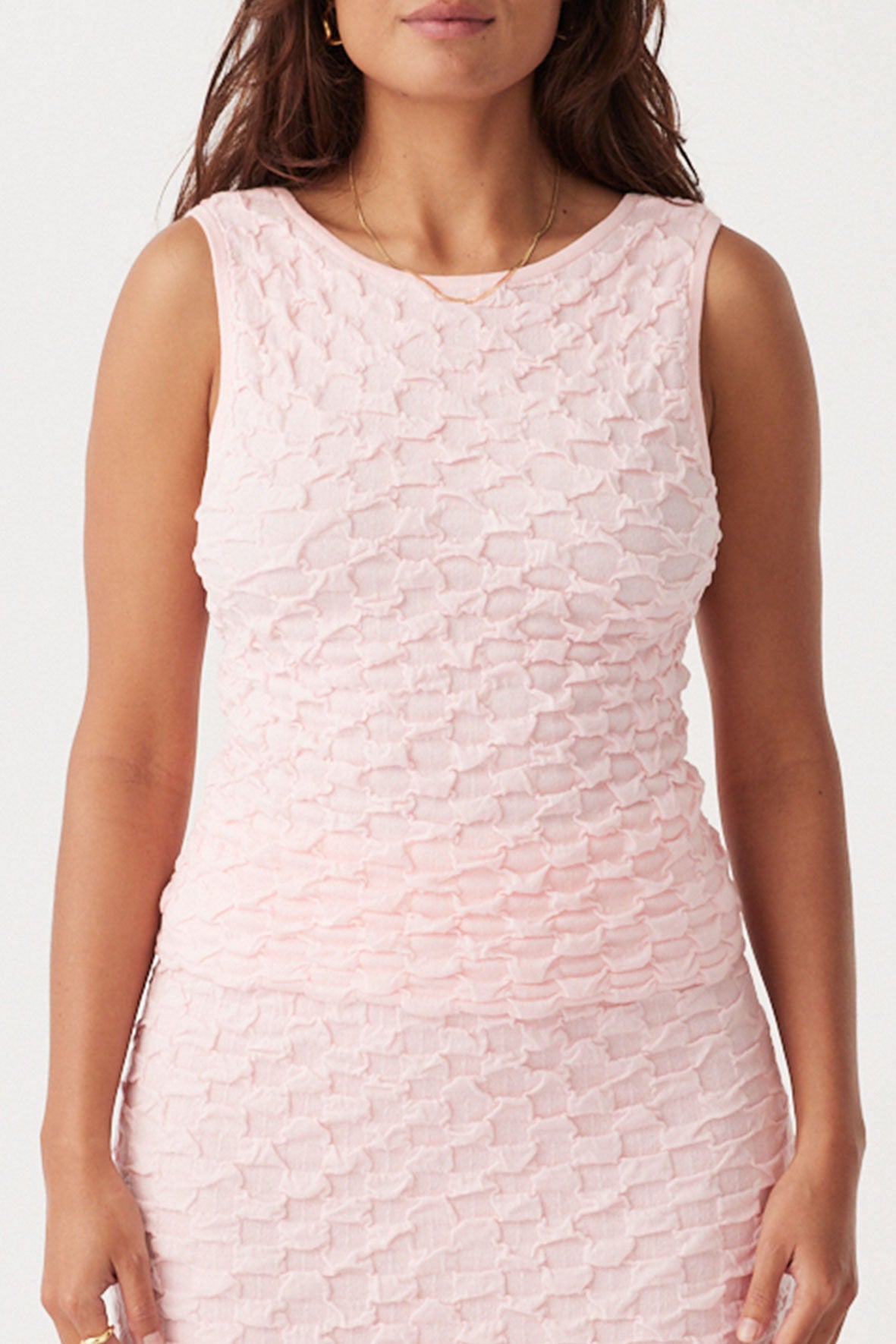 Mila Reversible Textured Tank - Soft Pink