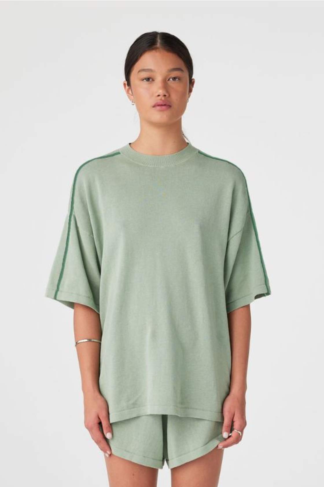 Pippa Oversized Tee - Eucalyptus & Sea Green