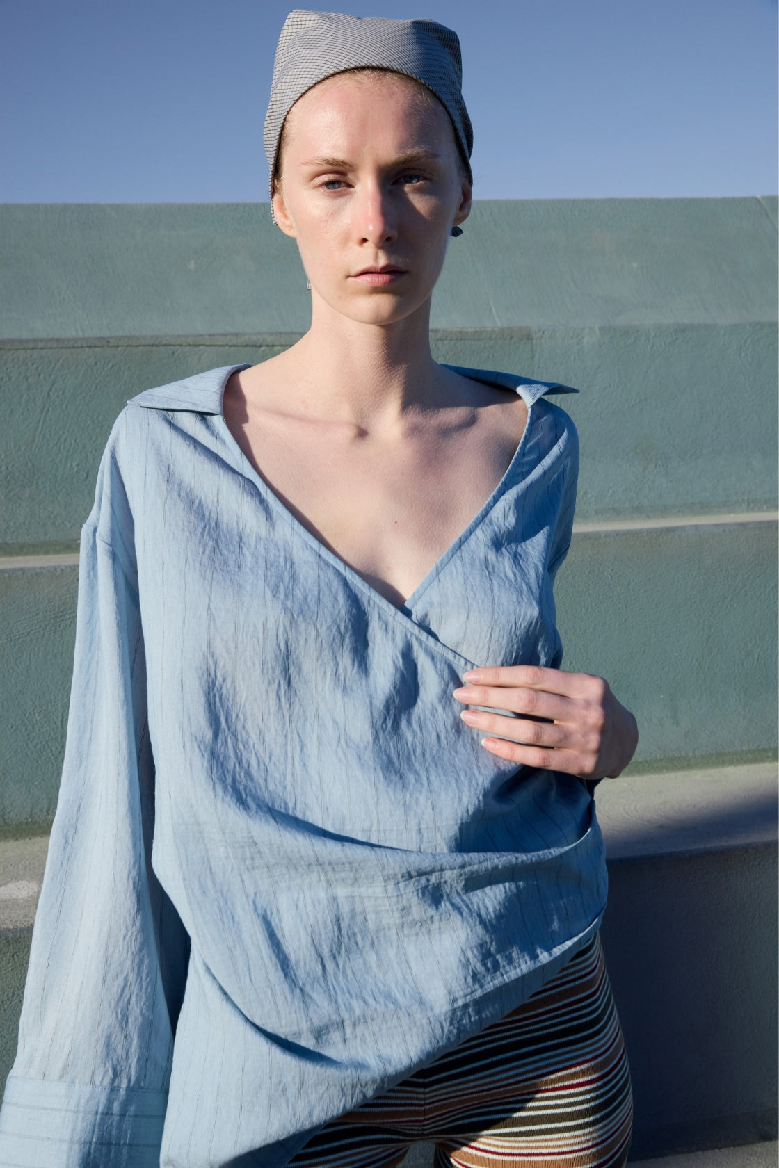 Amara Shirt Dress - Dusk Blue Stripe