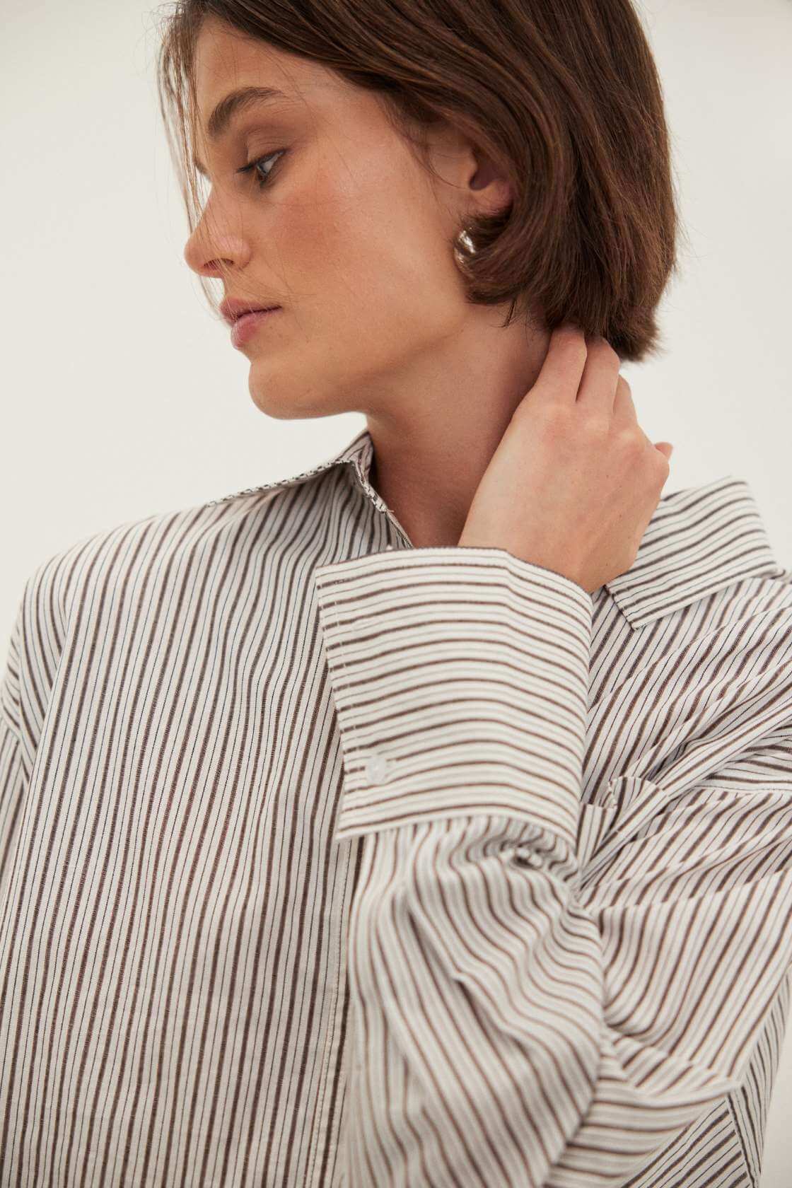 Rae Shirt - Black White Stripe