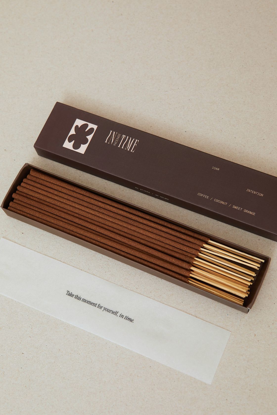 In Time Incense - 10AM Intention Incense (Coffee, Coconut & Sweet Orange)