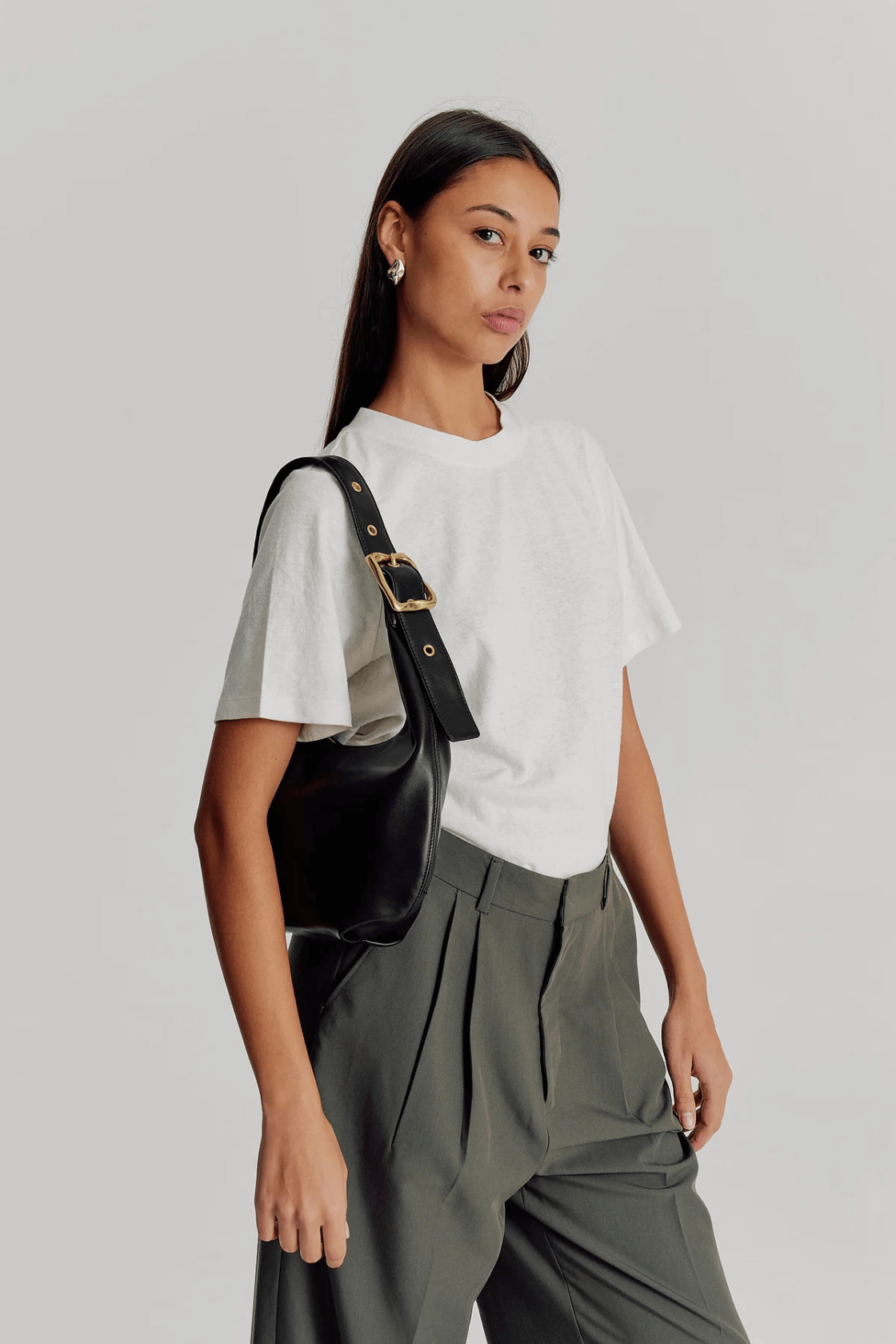 Everyday Croissant Bag Black - Brie Leon