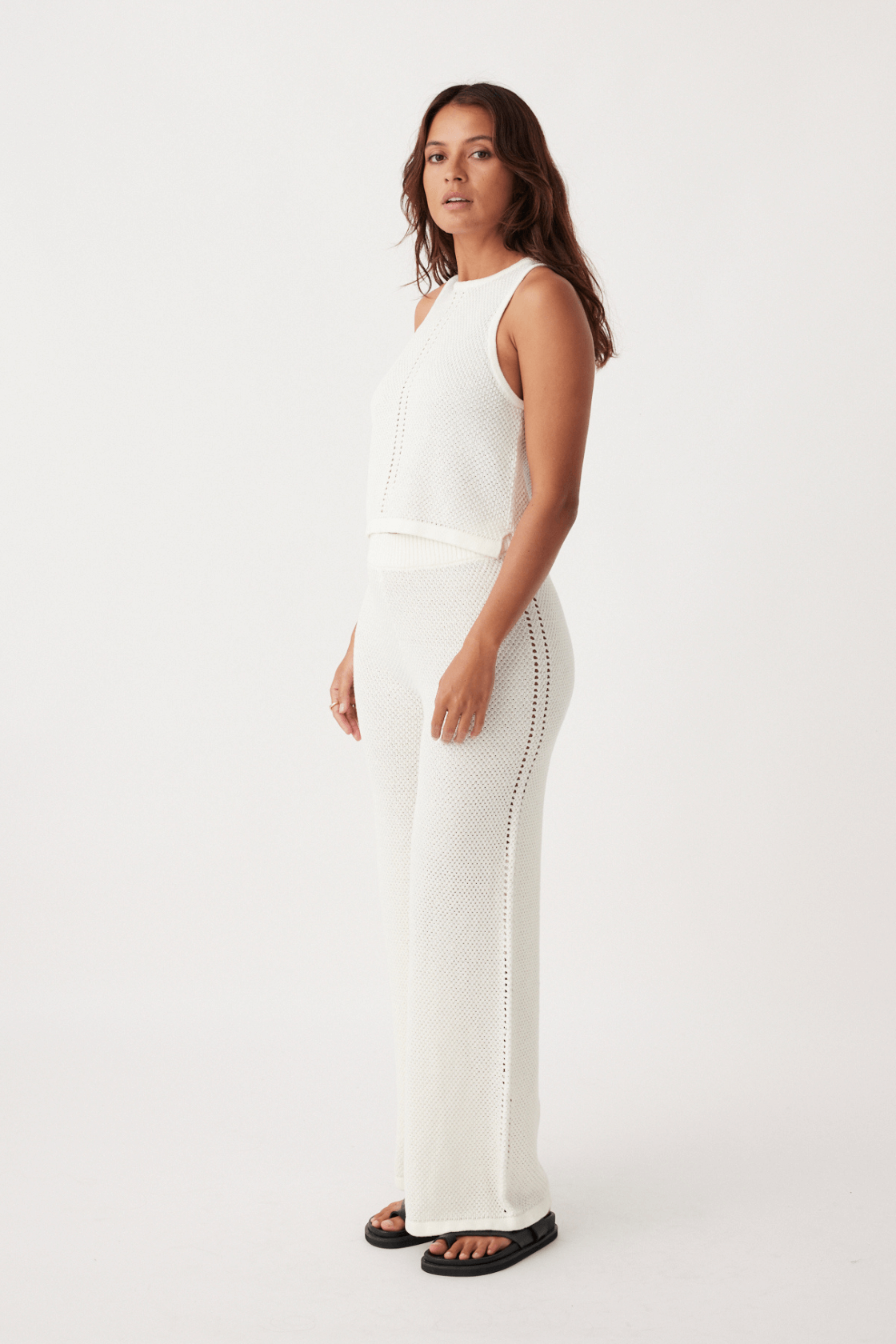 Sloane Organic Cotton Linen Wide-Leg Pant - Cream